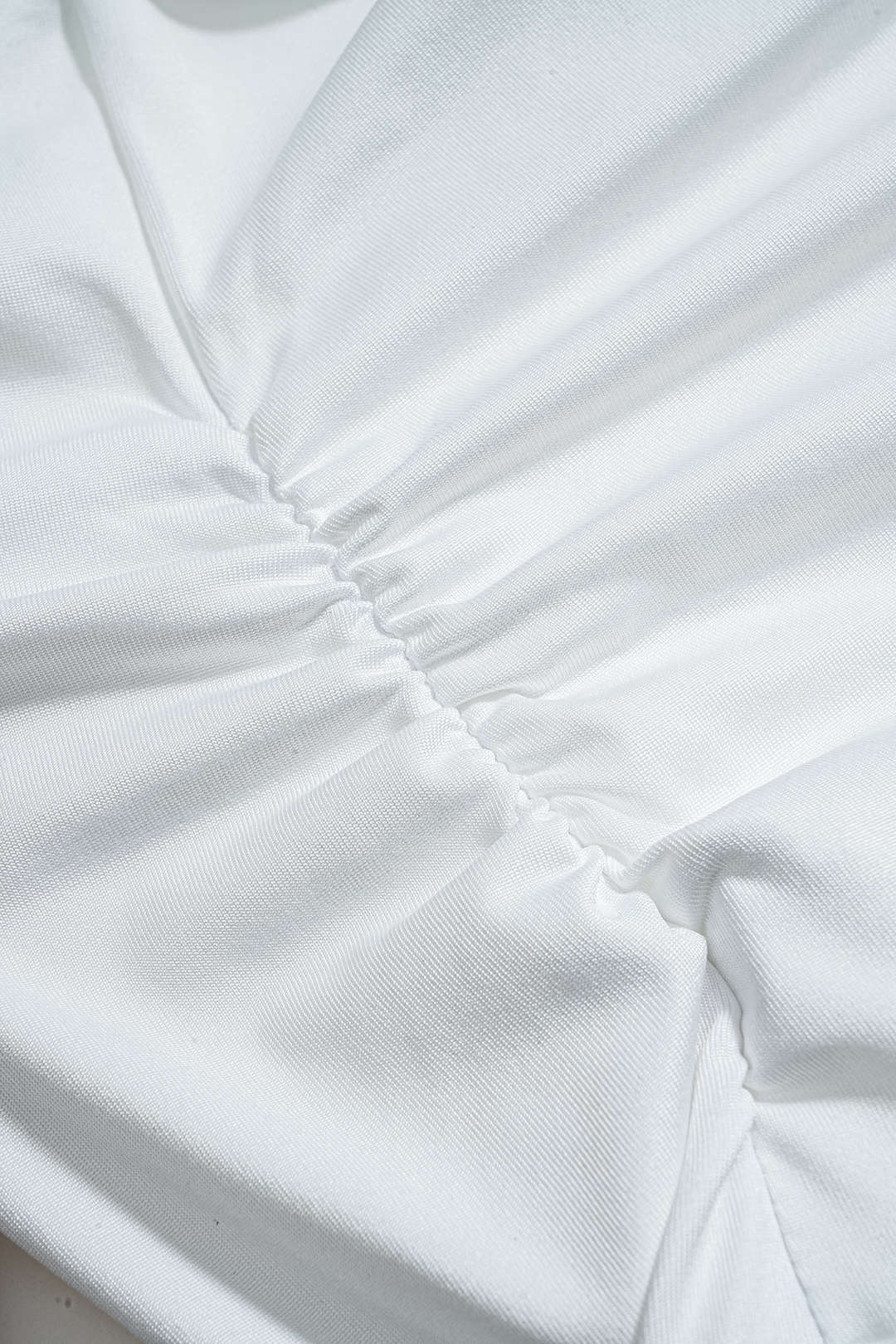 Ruched Single-Shoulder Long Sleeve Mid-Length Dress