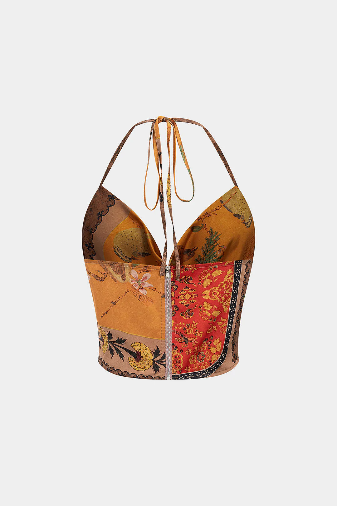 Floral Print Halter Neck Backless Camisole Top