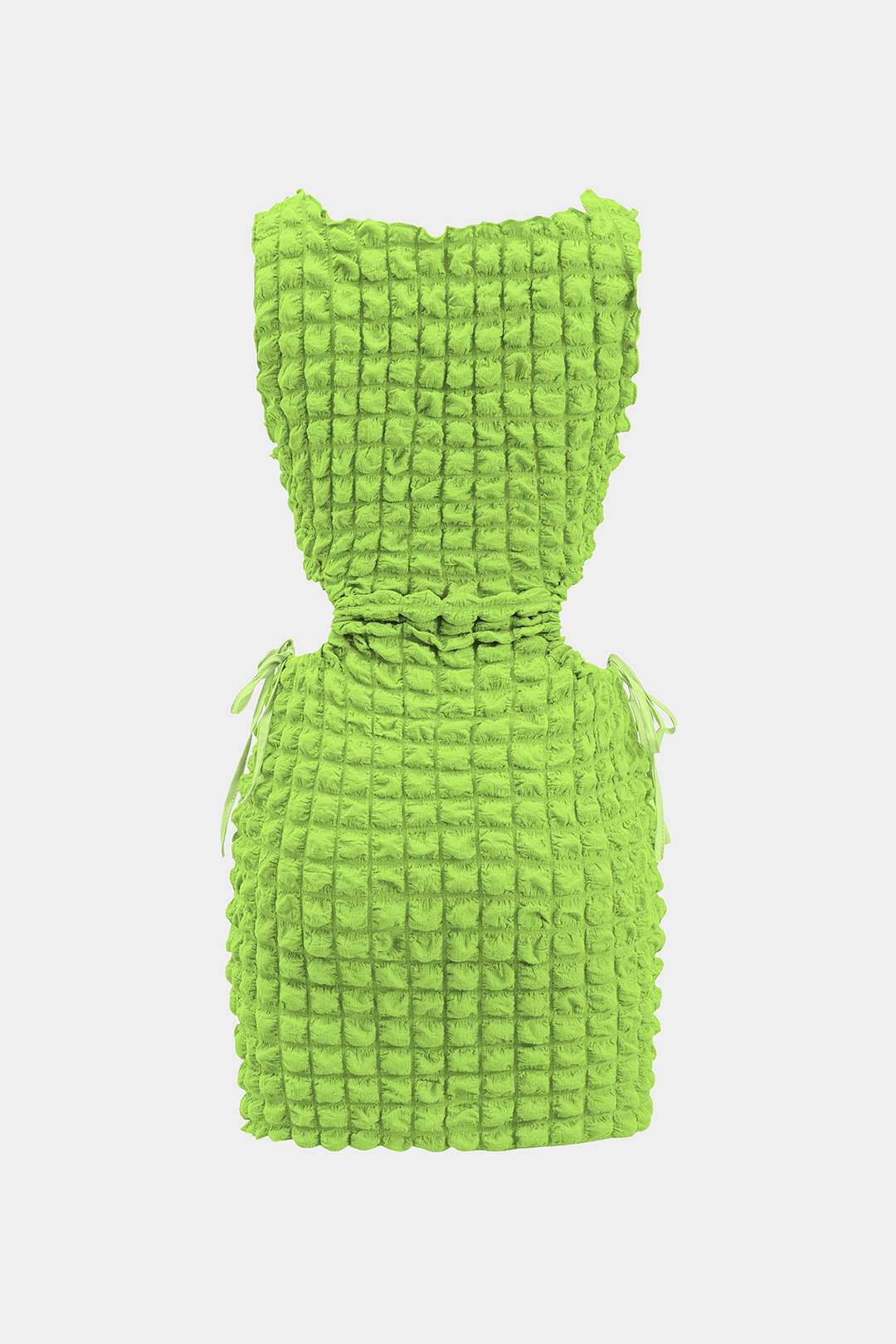 Cut-Out Waist Drawstring Sleeveless Mini Dress