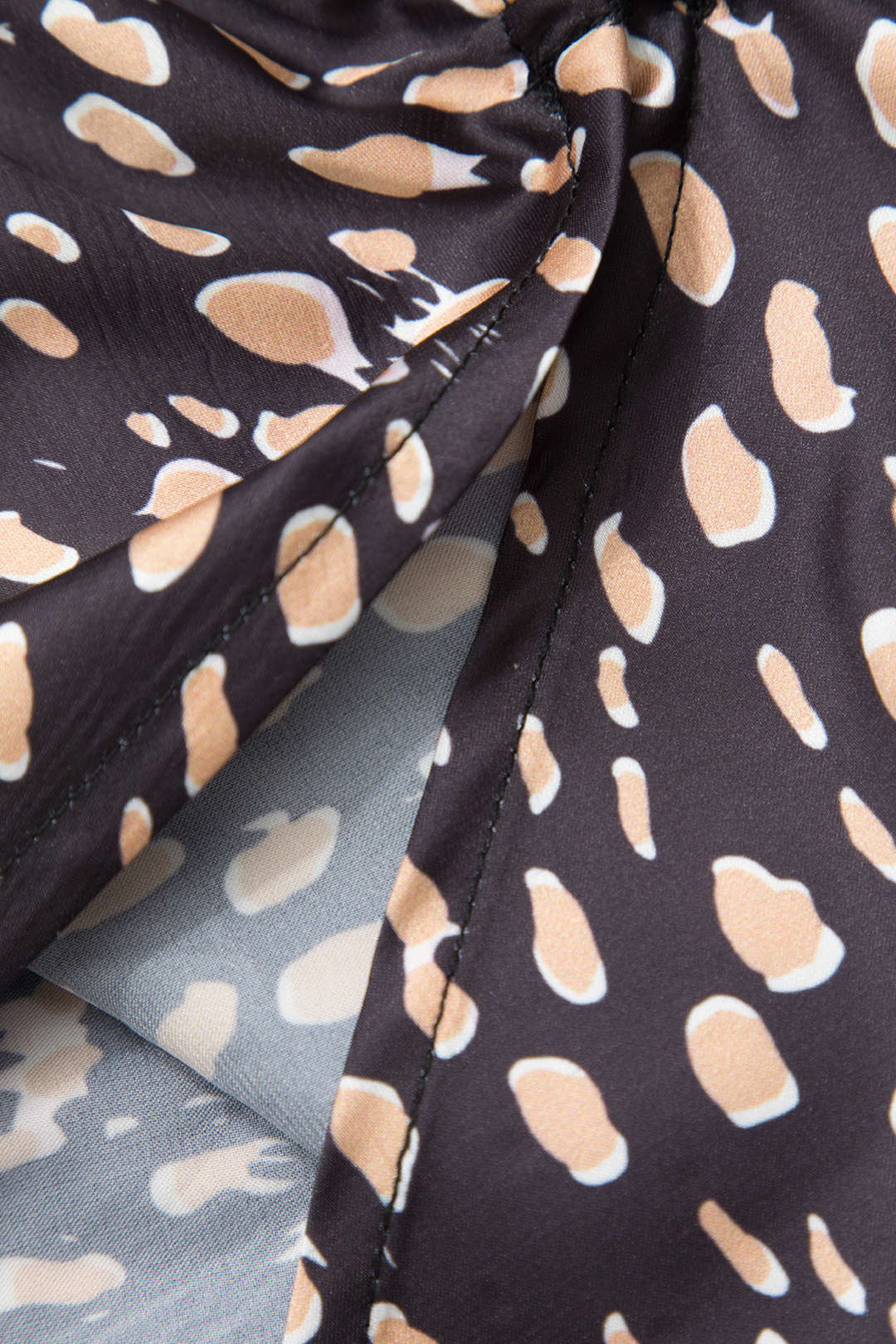 Leopard Print Drawstring Split Skirt