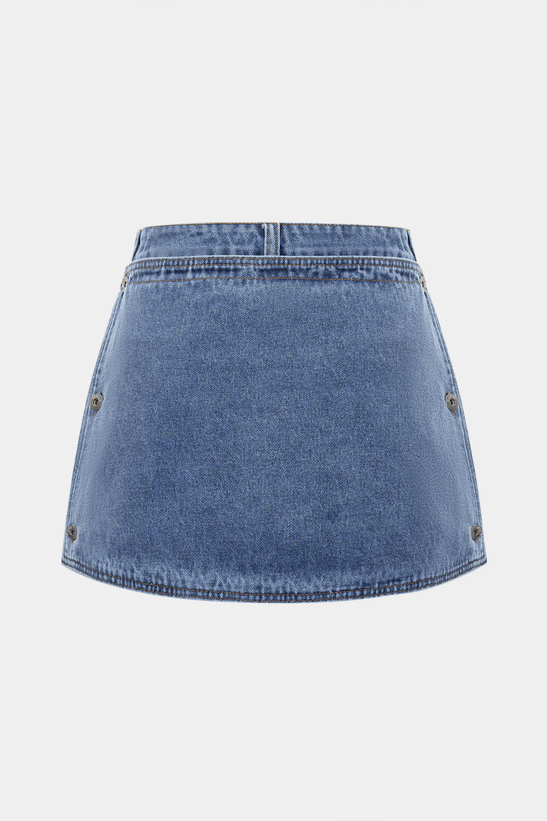 Button Mini Denim Skirt
