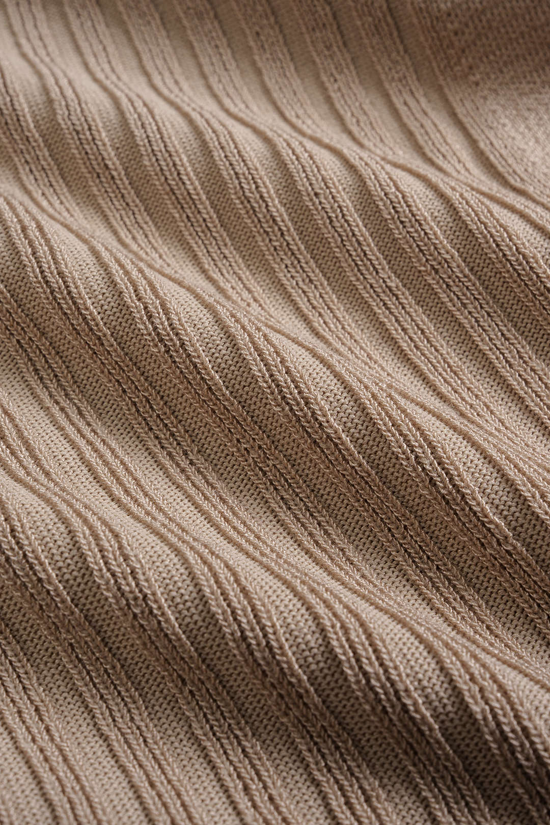 Knit Button V-Neck Ruched Long Sleeve Dress