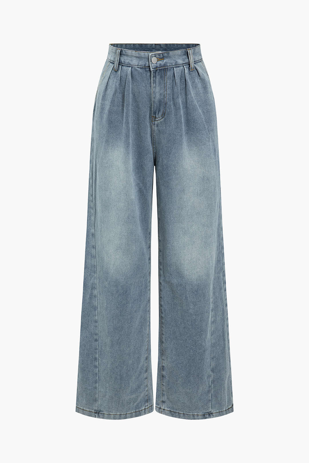 Faded Wide-Leg Jeans