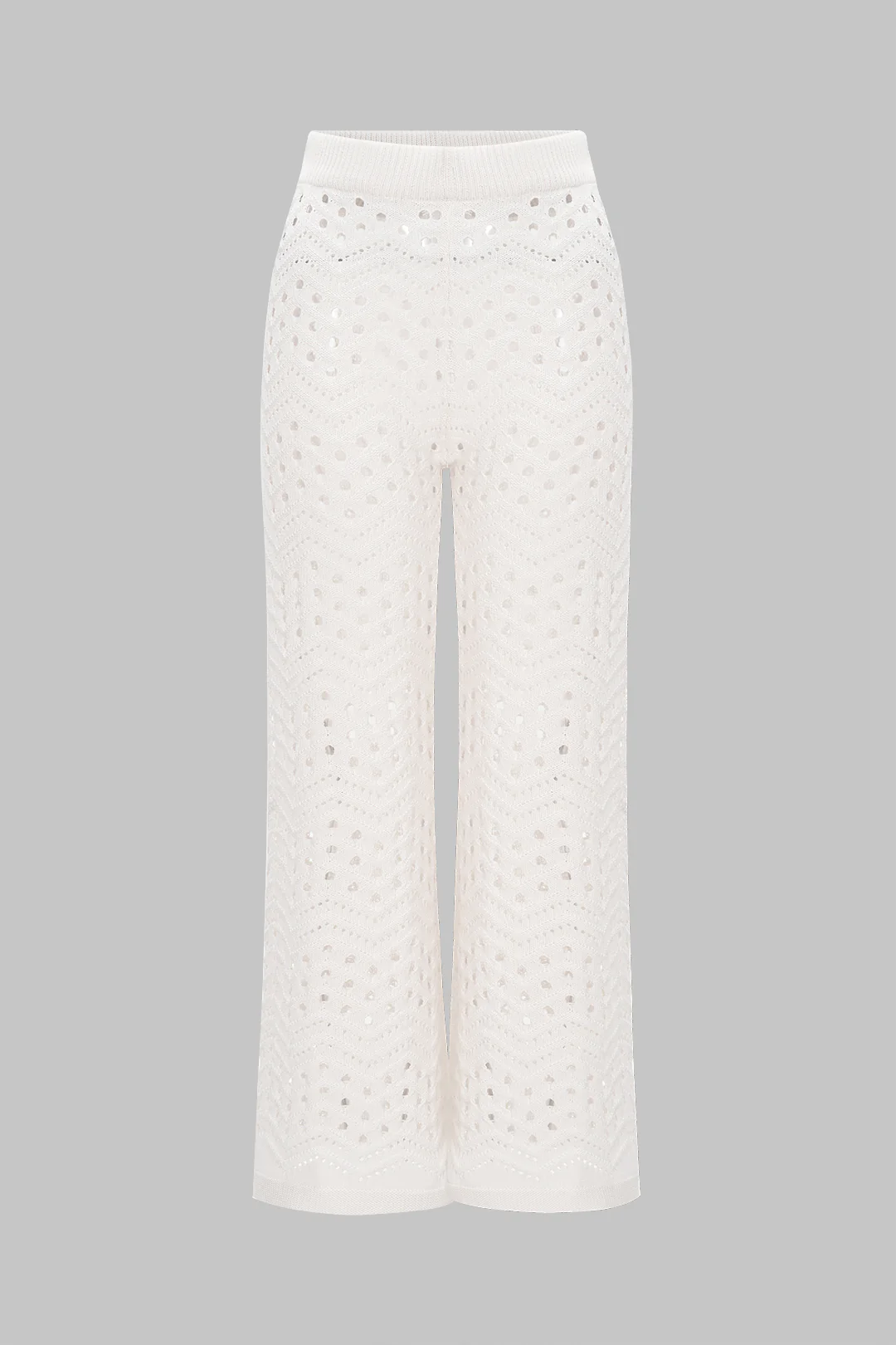 Knit Hollow-Out Top and Trousers Set