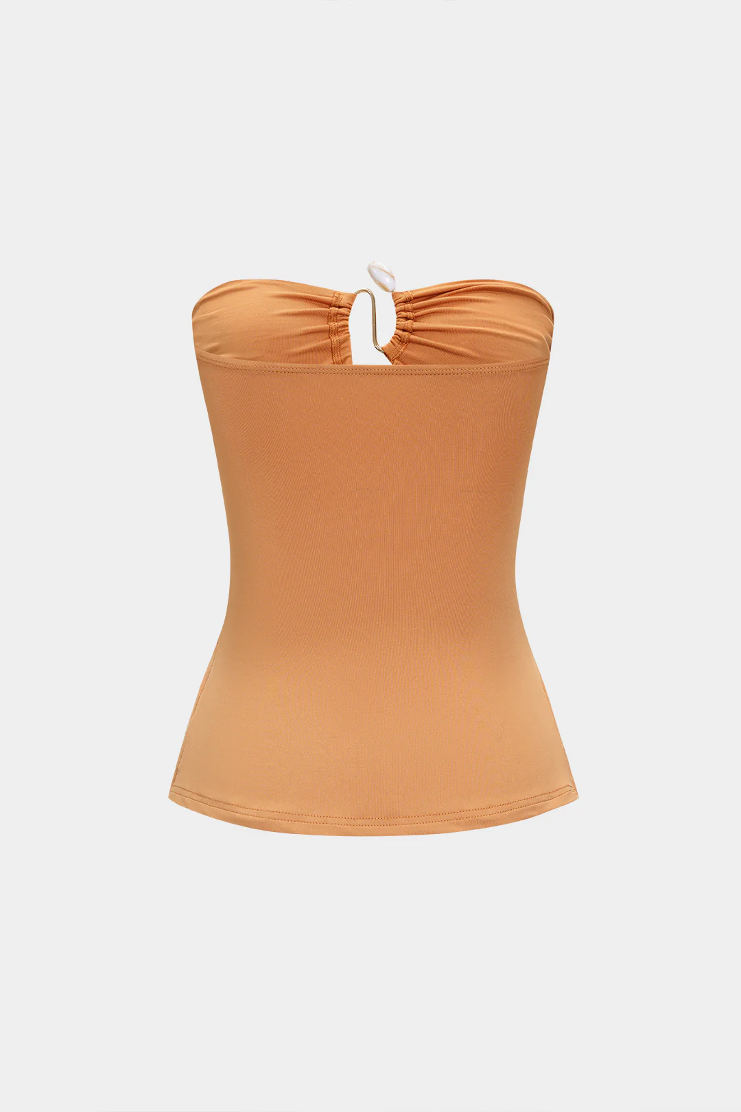 Metallic Kontted Ruched Strapless Tube Top