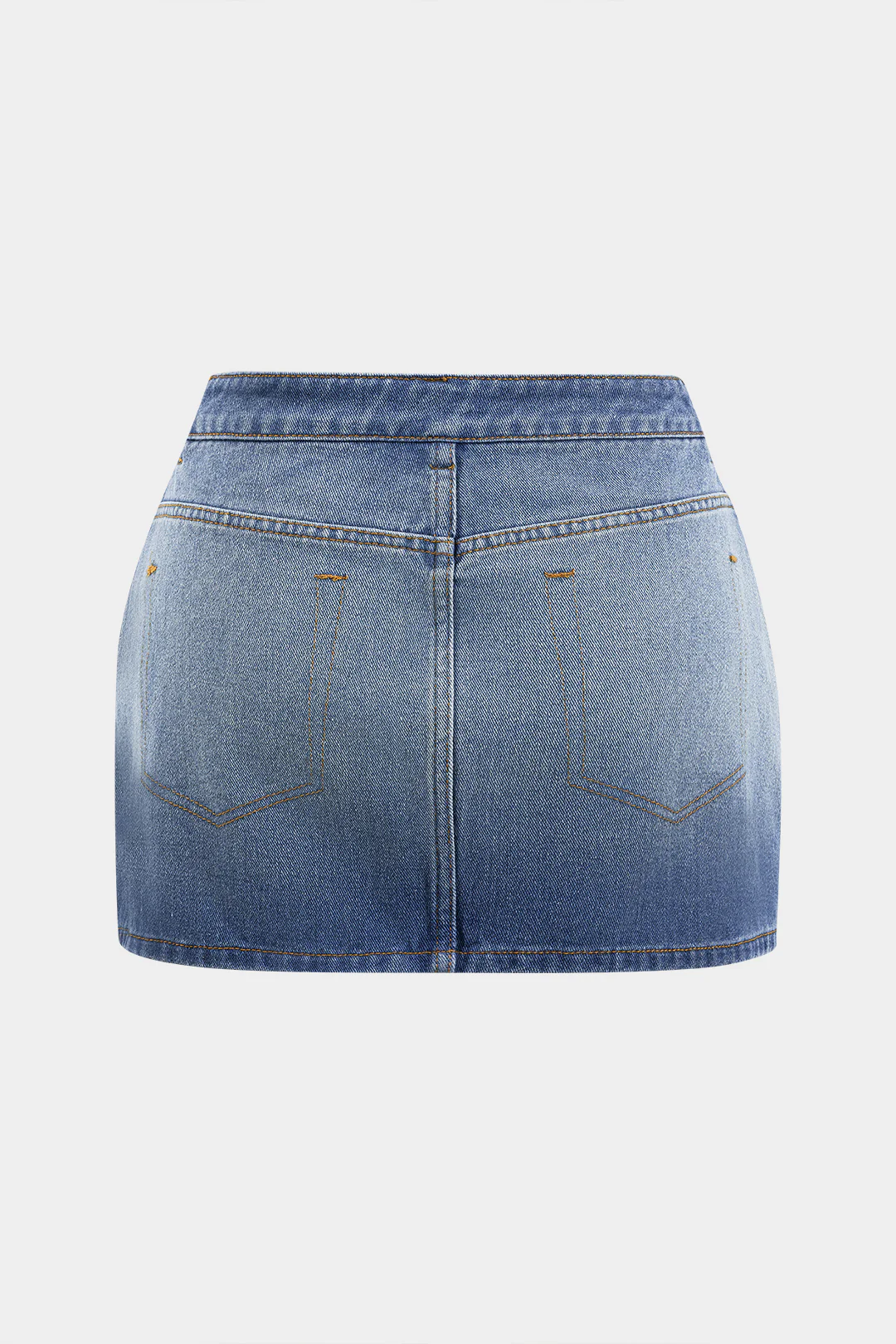 Plus Size Denim Skirt with Pockets