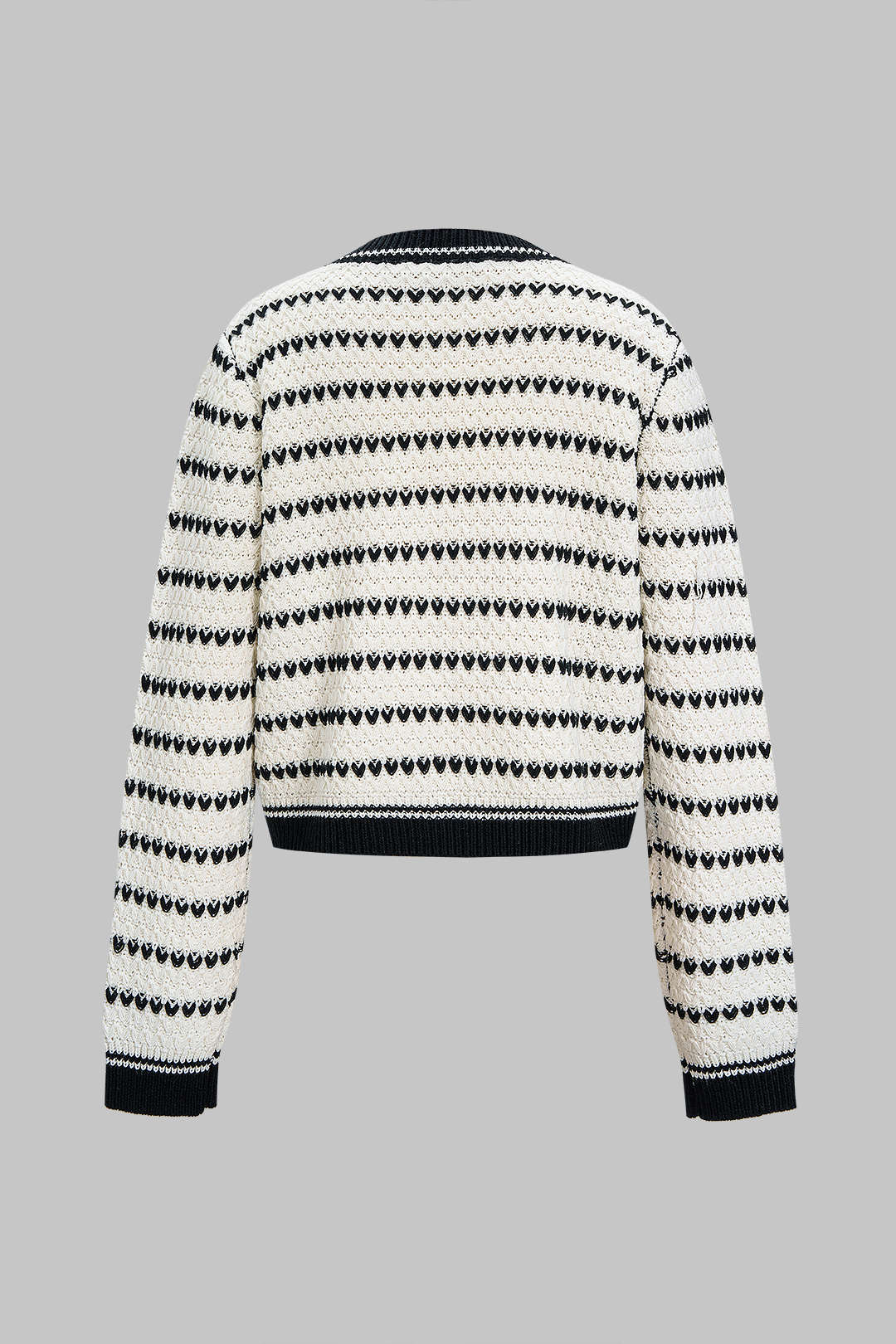 Knit Contrast Button Cardigan