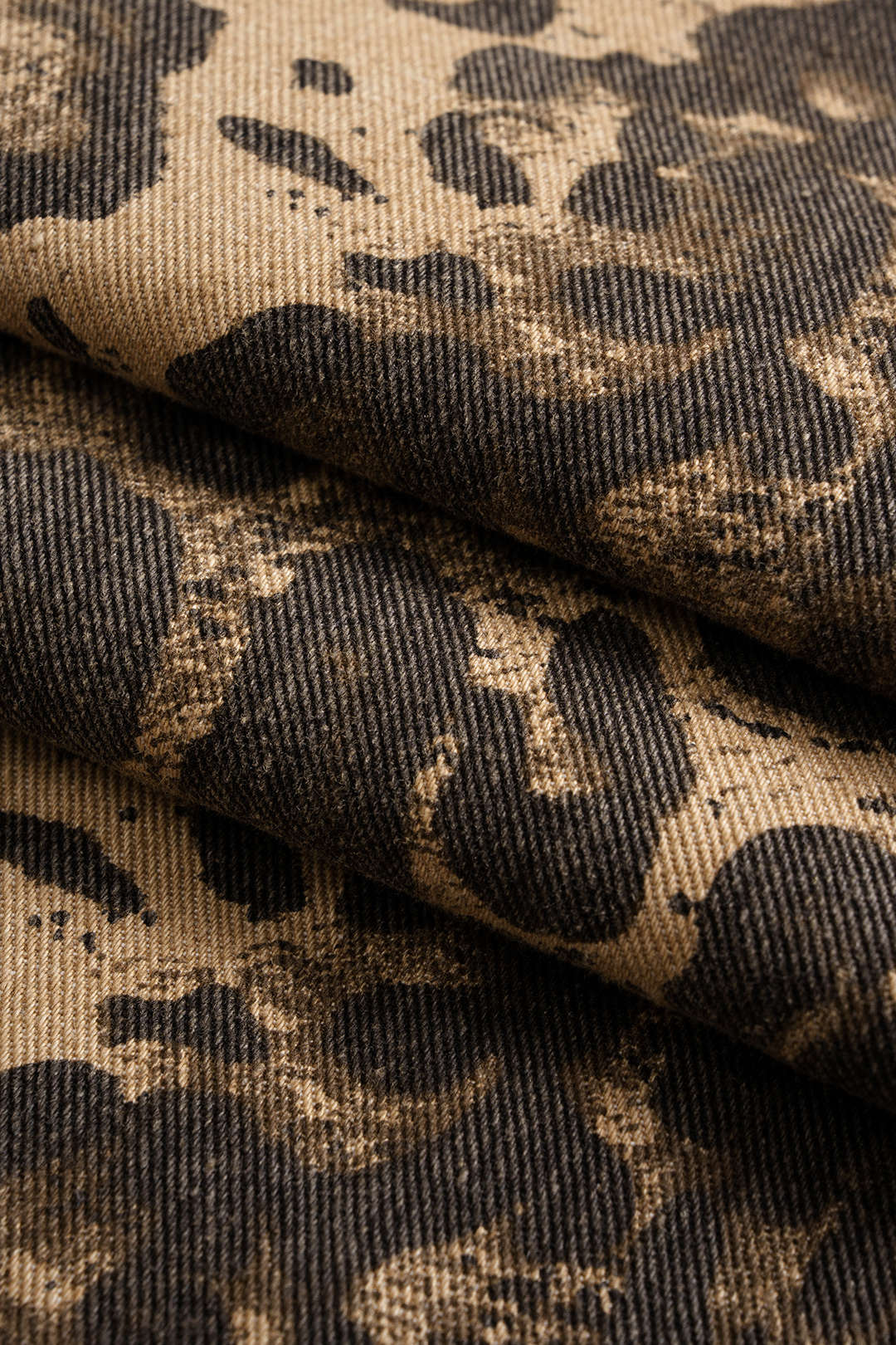 Leopard Print Denim Zipper Wide-Leg Trousers