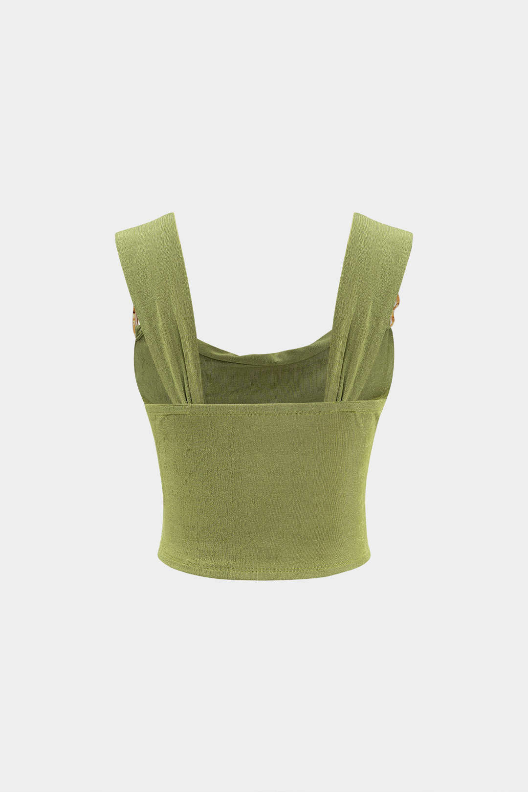 Metallic Decor Cowl Neck Ruched Tank Top