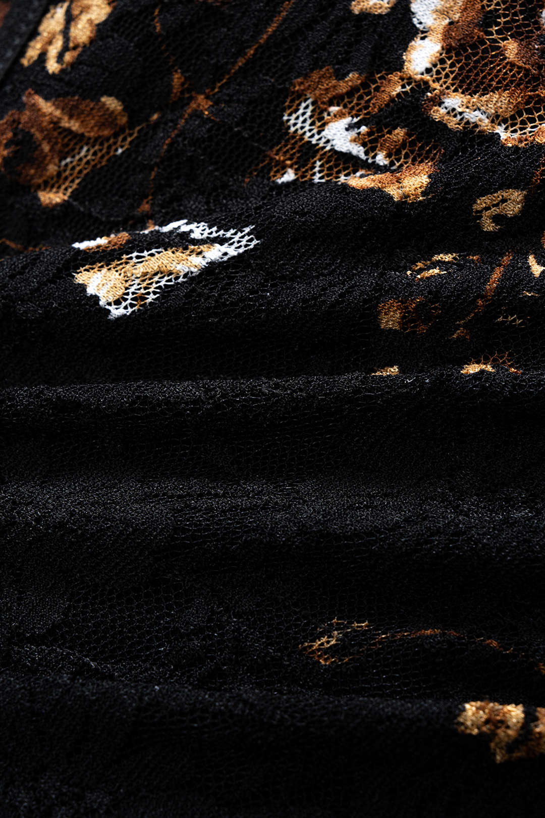 Retro Floral Print Backless Puff Short Sleeve T-Shirt