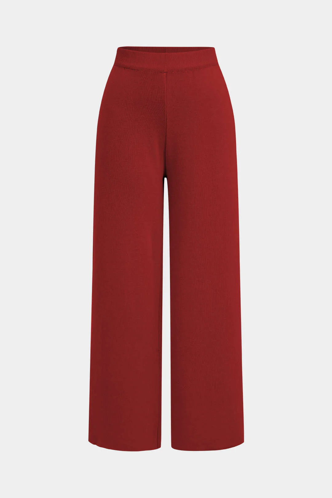 Button-Design Knit Cardigan and Wide-Leg Pants Set