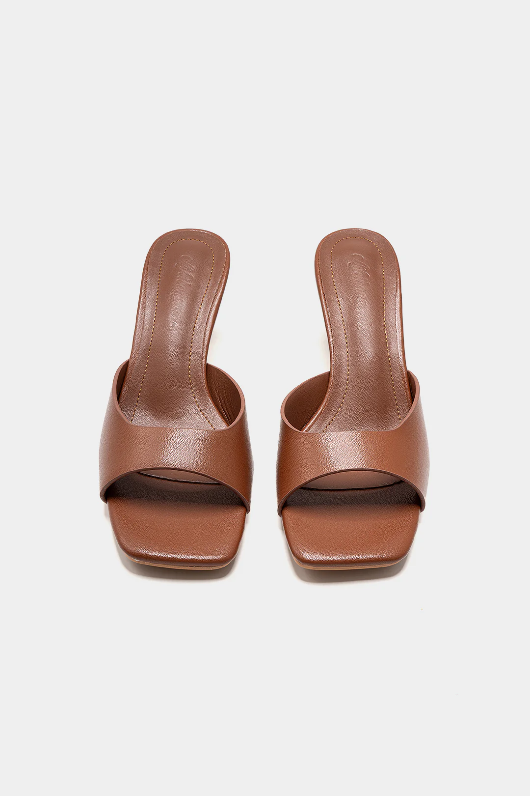 Leather Square-Toe Low-Heel Shoes