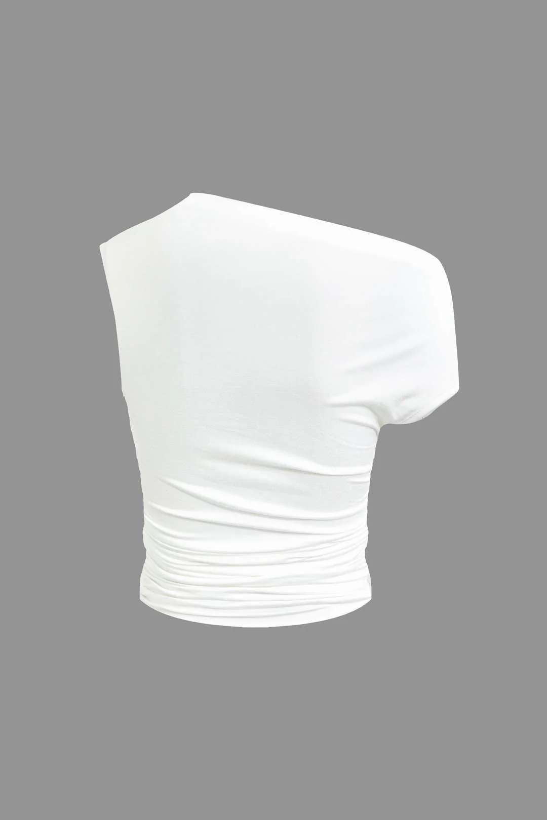 Asymmetrical Ruched Crop Top and Tie Mini Skirt Set