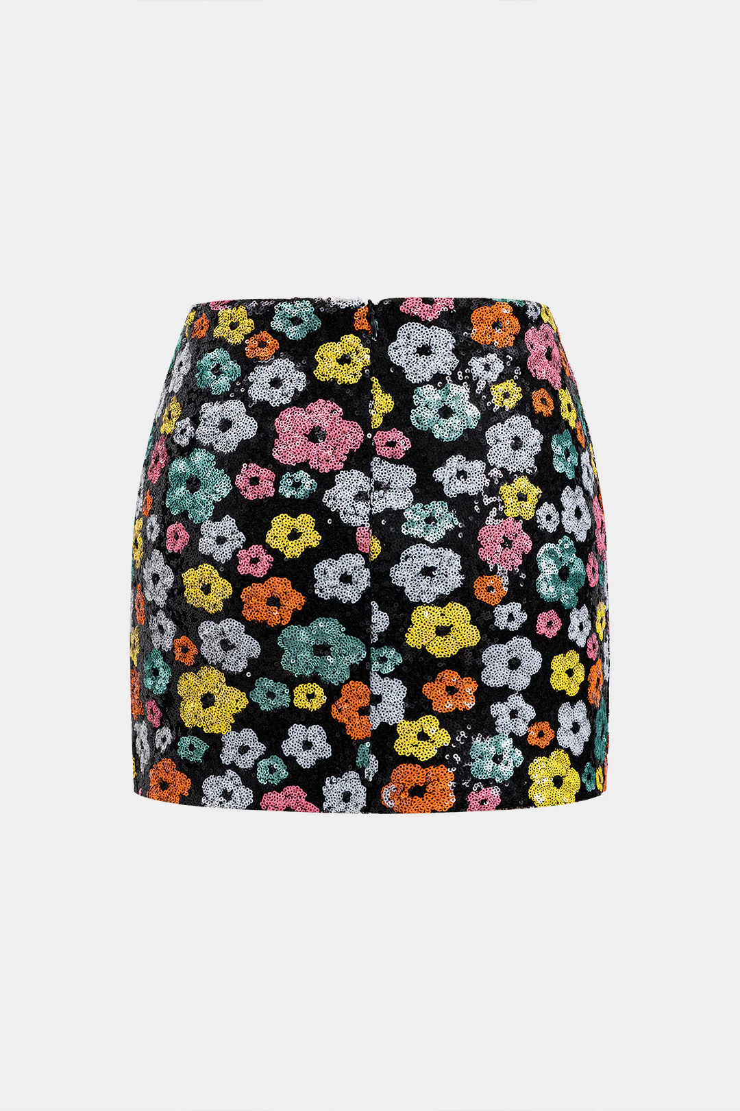 Sequin Zipper Mini Skirt