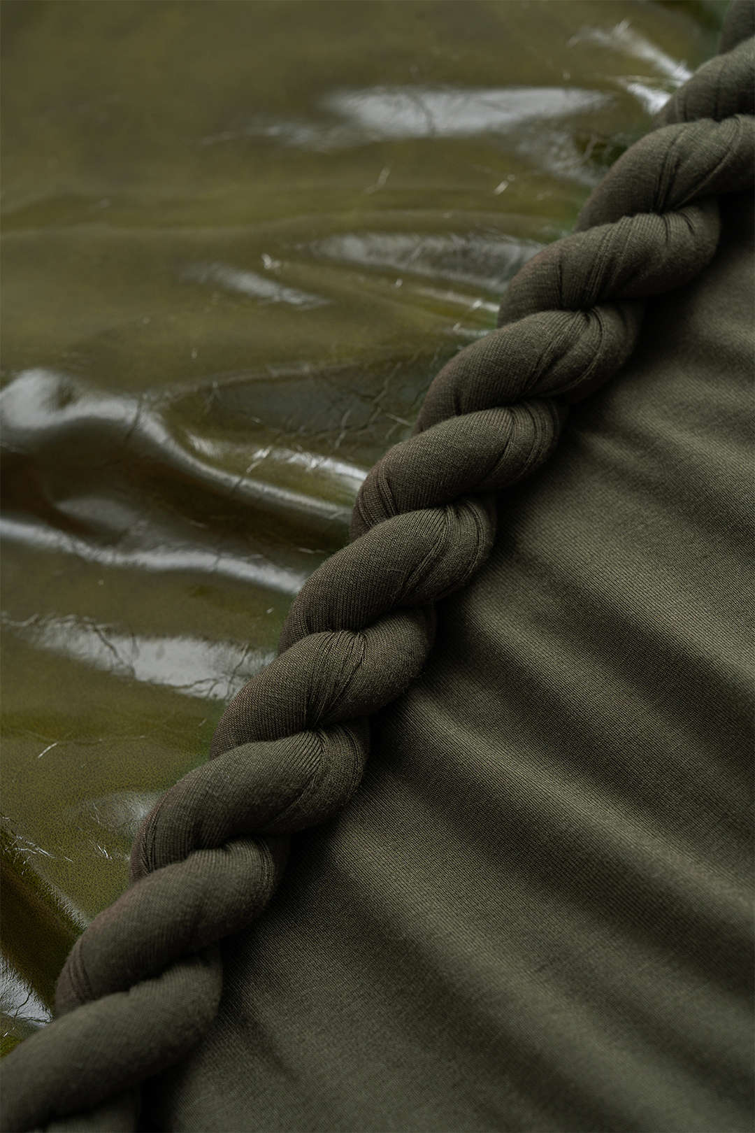 Plus Size Faux Leather Twisted Knot Patchwork Skirt