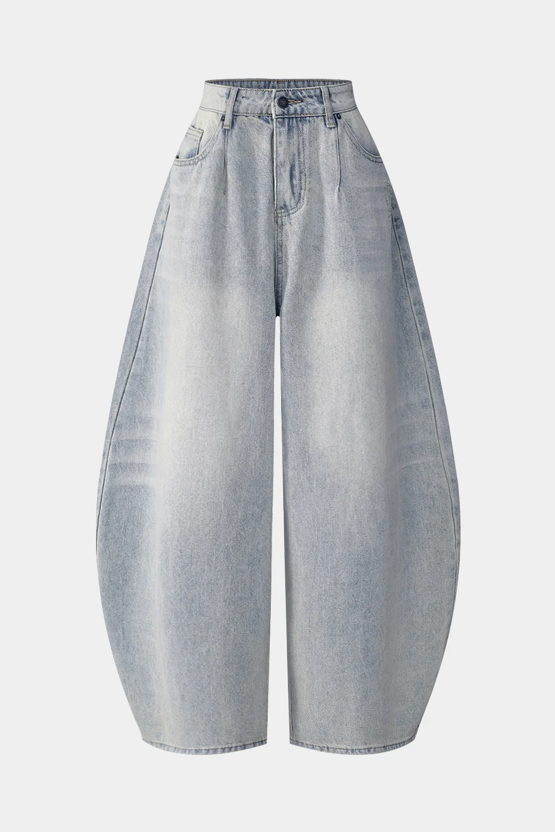 Denim Wide Leg Barrel Jeans