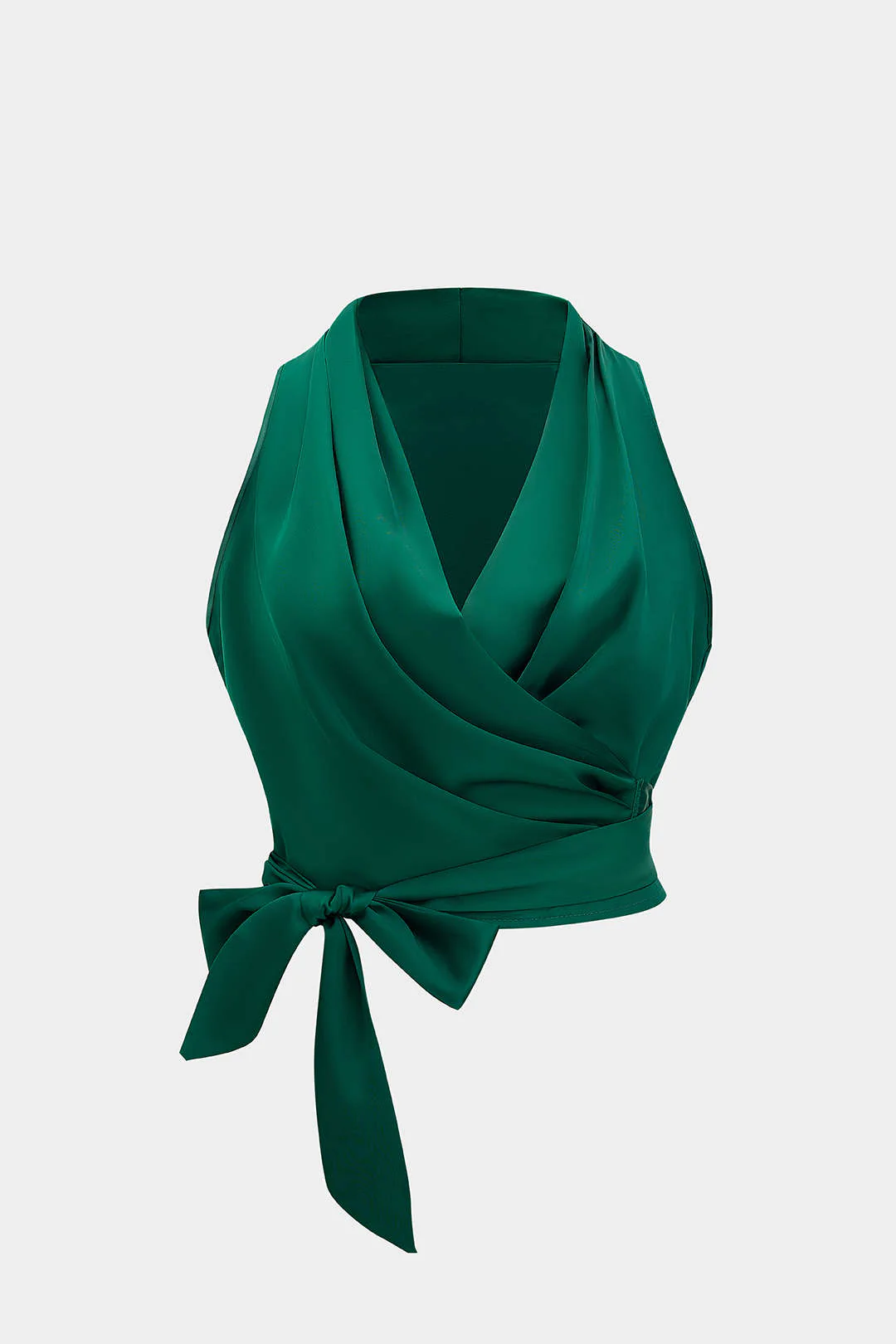 Plus Size Satin Cross-Tie Front Camisole Top