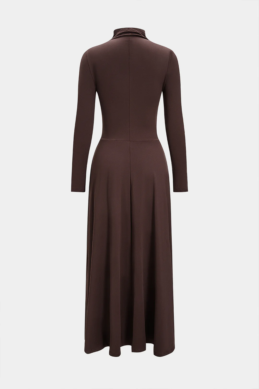 High Collar Corset Long-Sleeve Maxi Dress