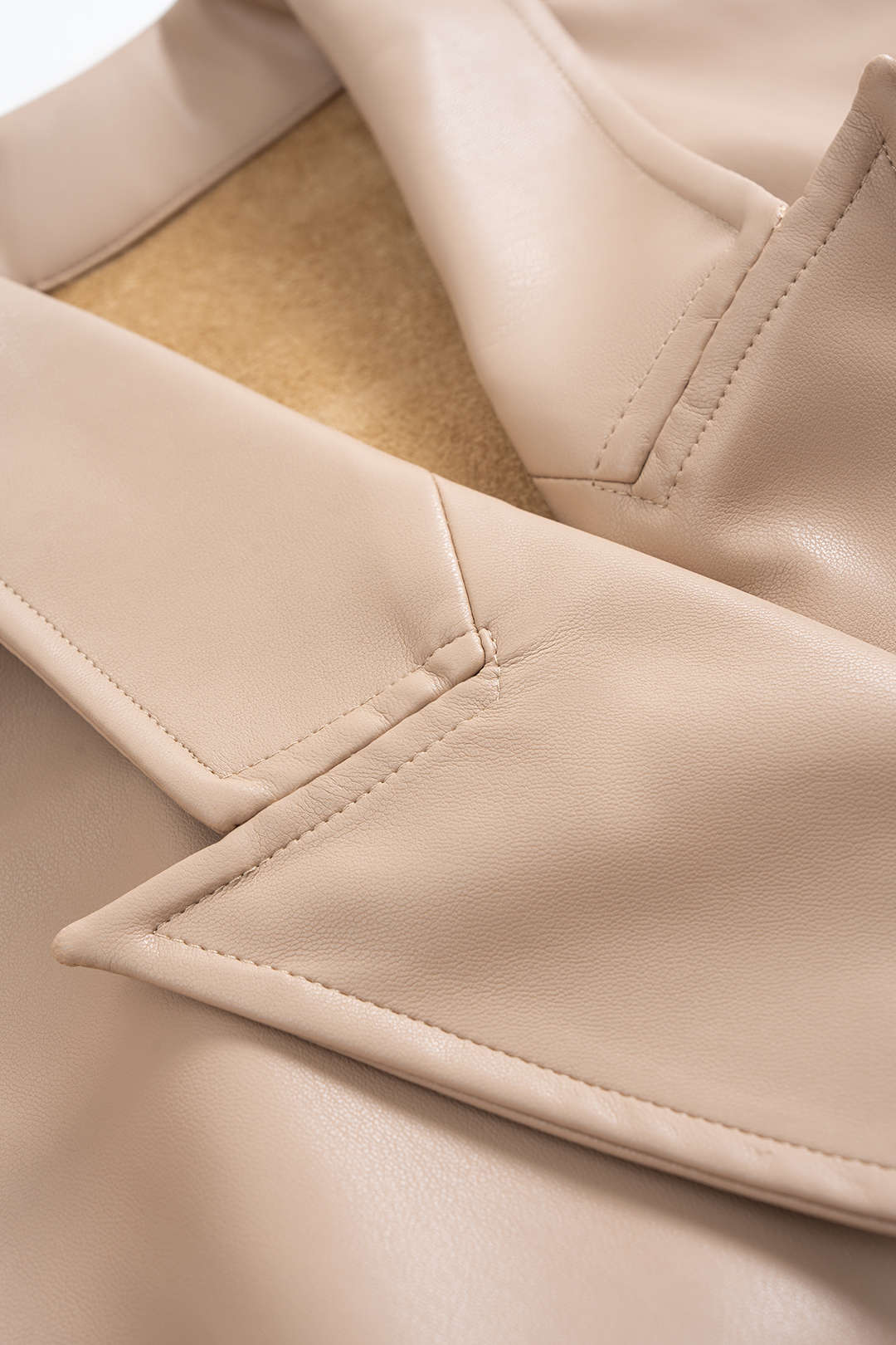 Faux Leather Tie-Up Notched Lapel Pocket Vest