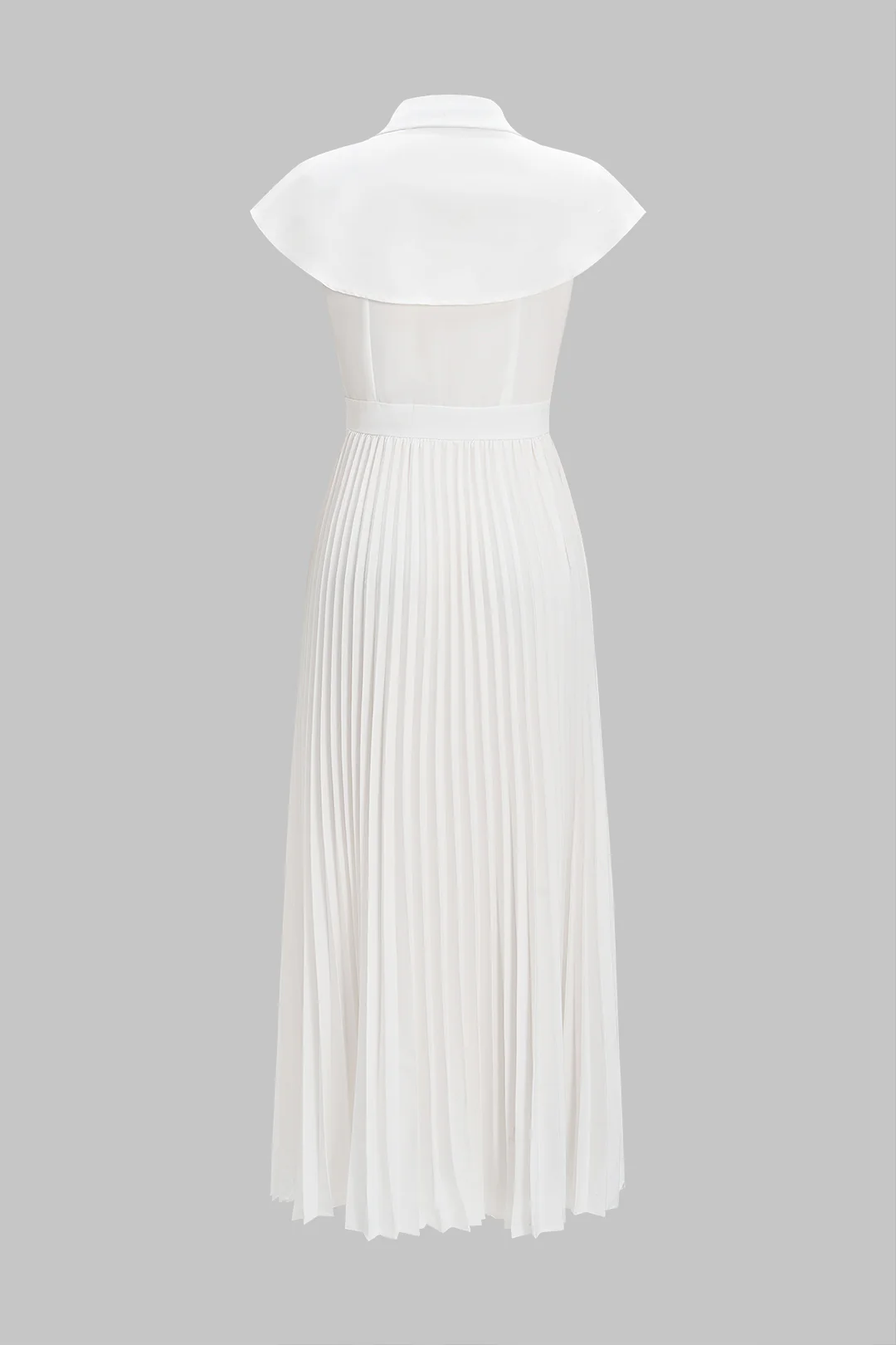 Pleated Short-Sleeved Maxi Dress