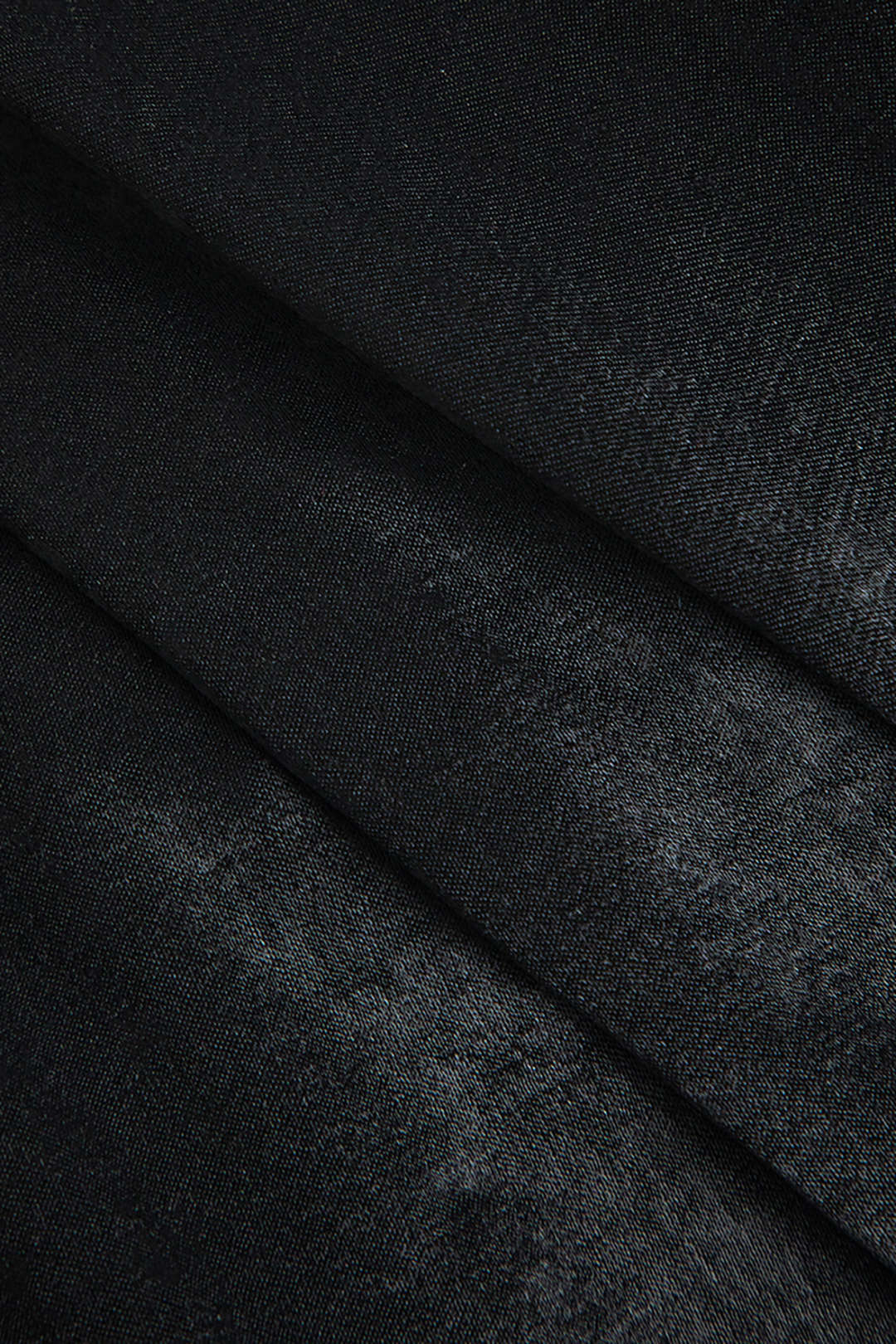 Solid  Faux Leather Tie-Up Long-Sleeve Shirt