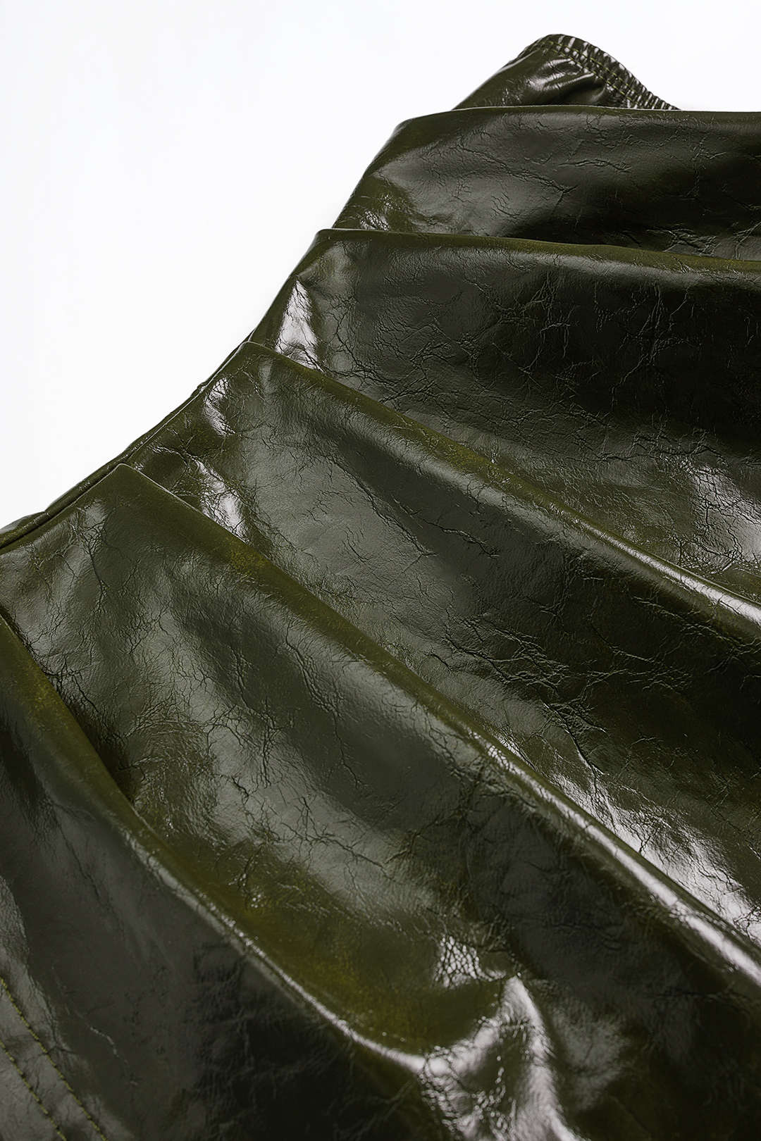 Faux Leather Pleated Strapless Tube Top