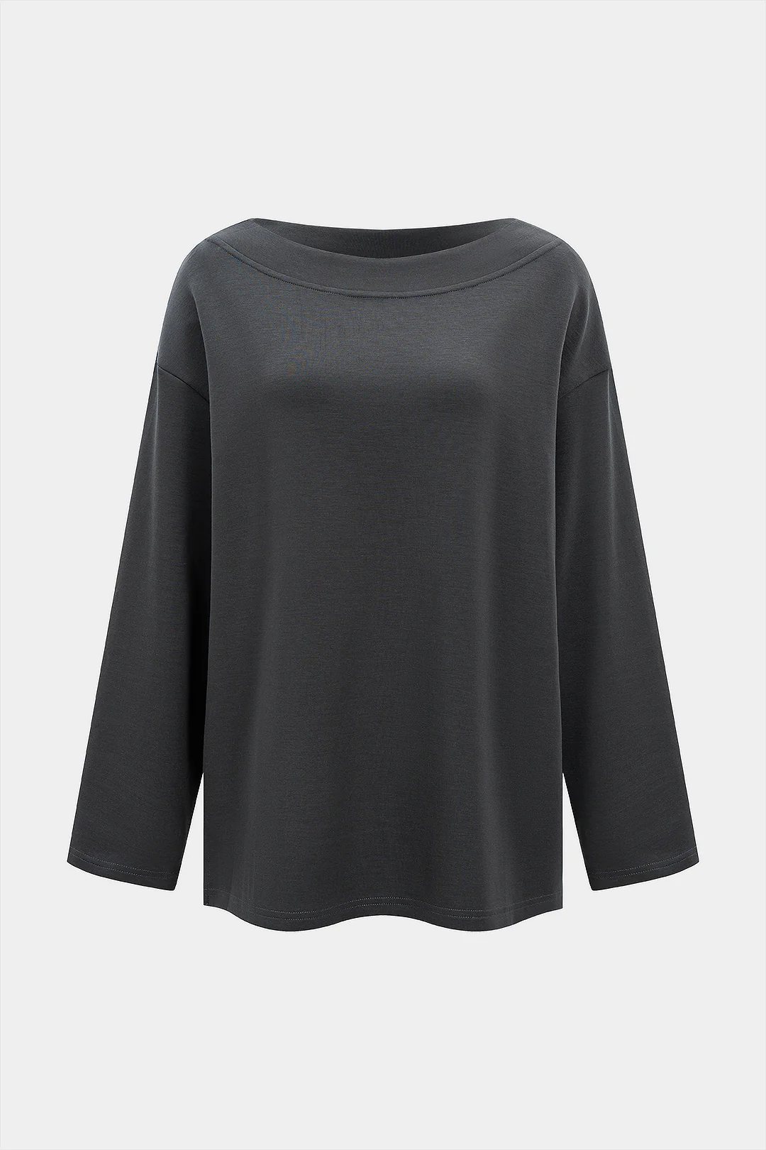 Knit Round Neck Long-Sleeve Top