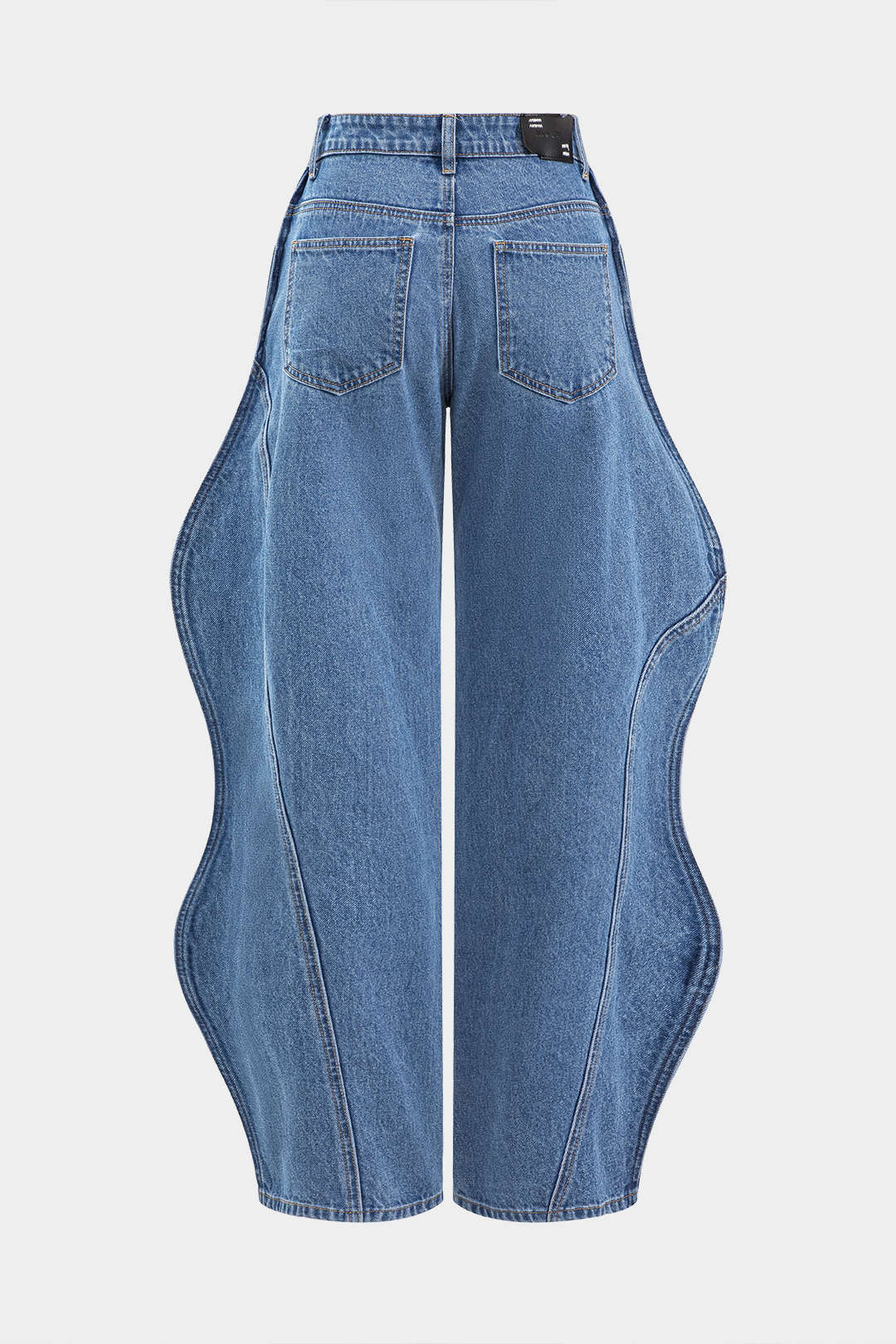 Wave High Waist Barrel Leg Jeans
