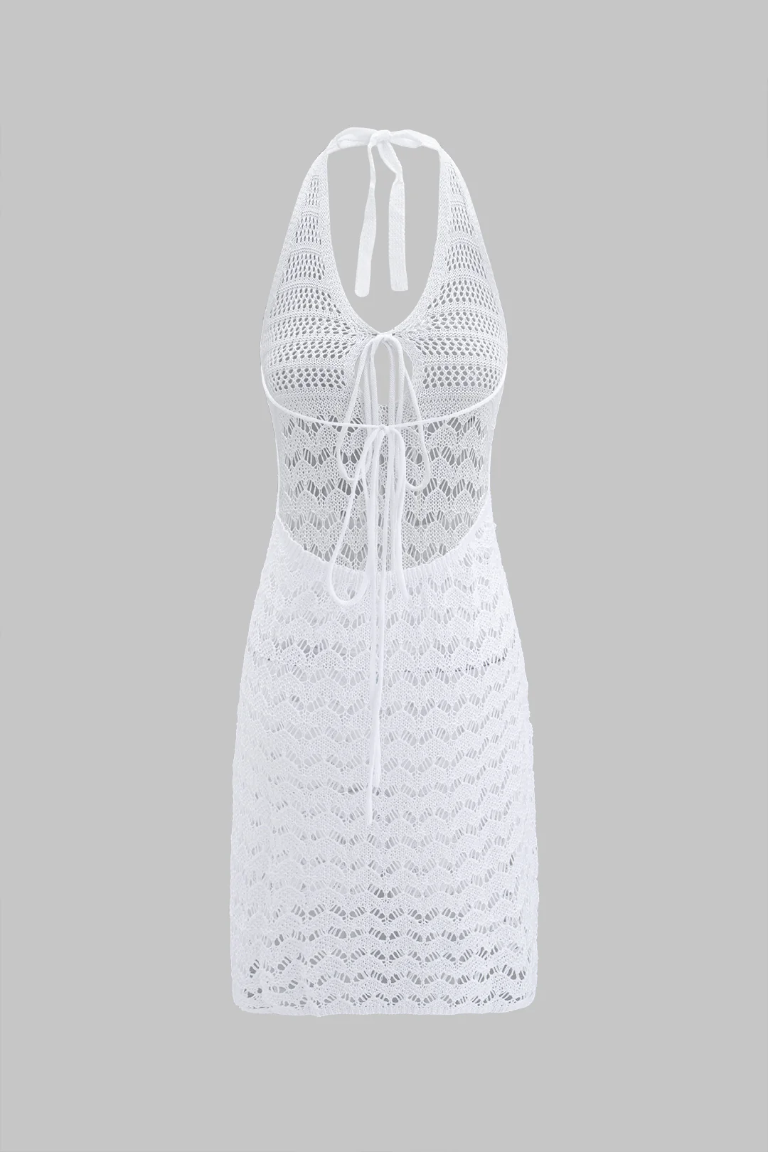 Tie-Up Slip Cut-Out V-Neck Midi Dress