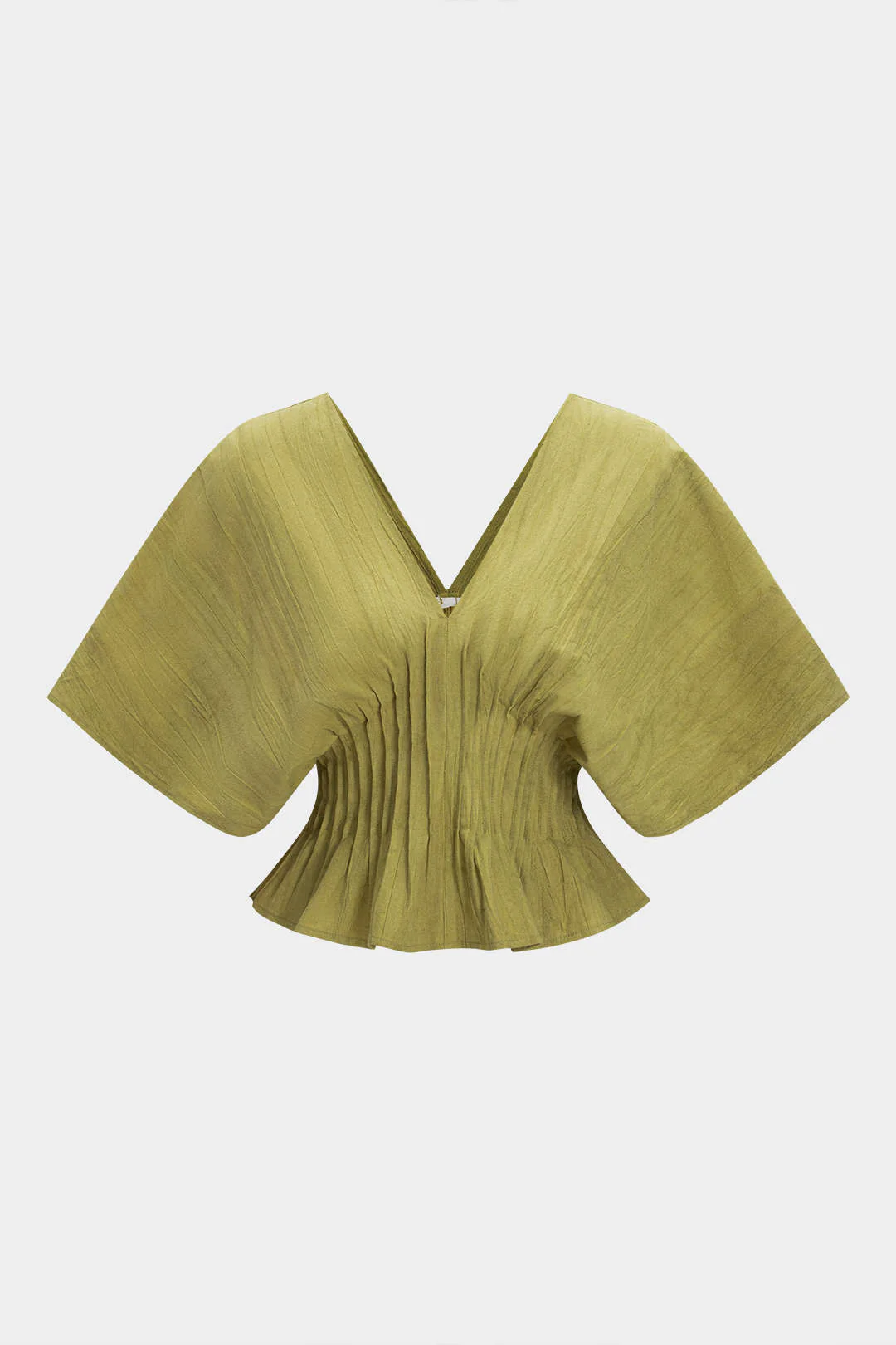 Pleated Short Sleeve Linen Shirt