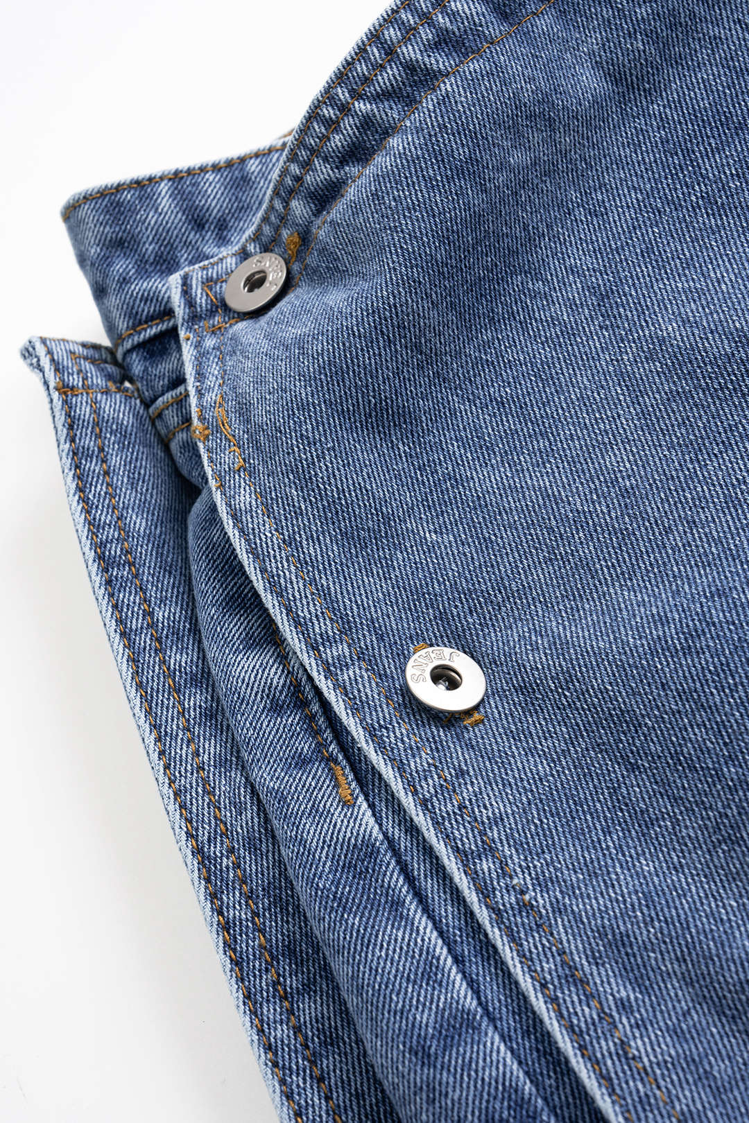 Button Mini Denim Skirt