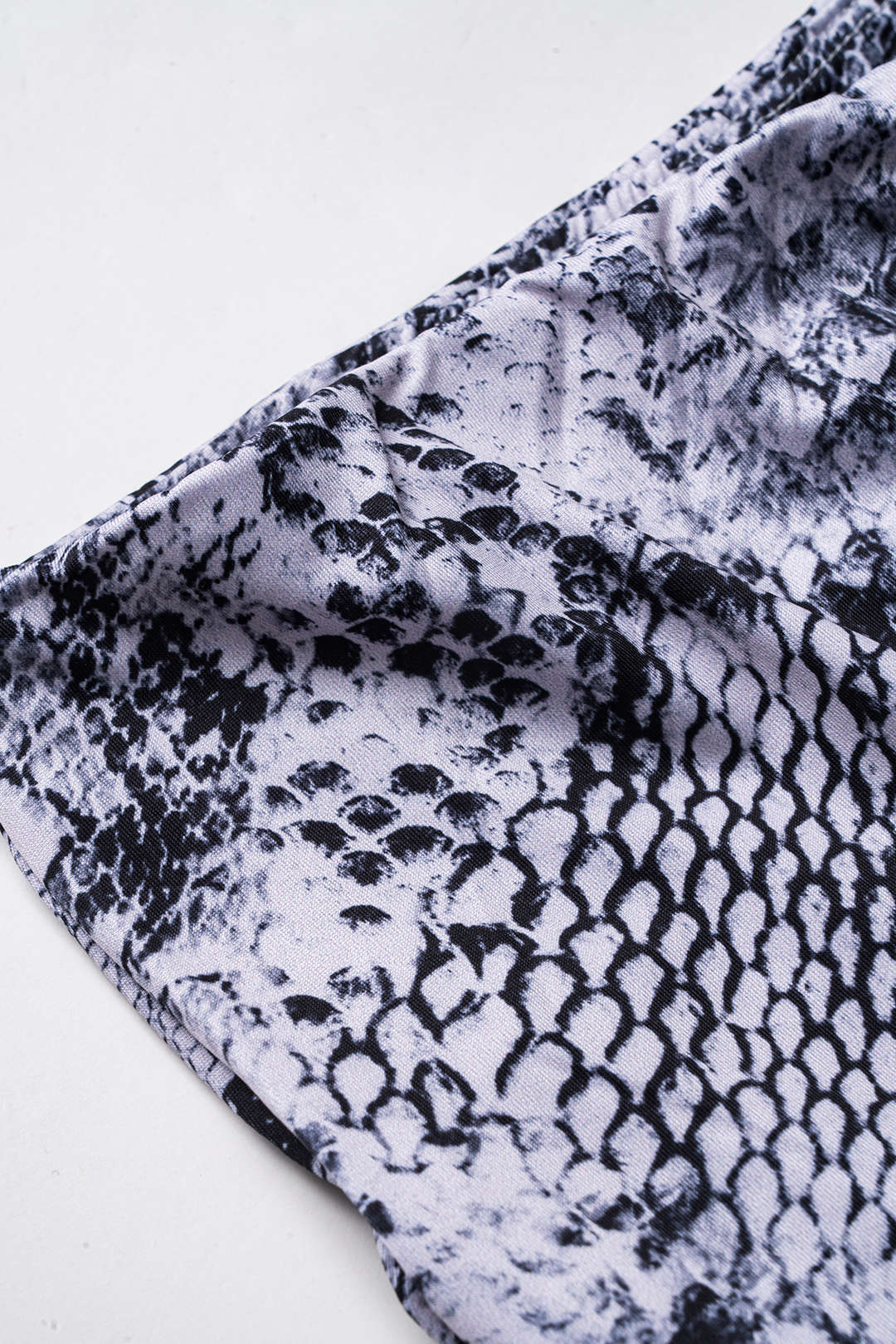 Snake Print Cowl Neck Top and Skirt Set