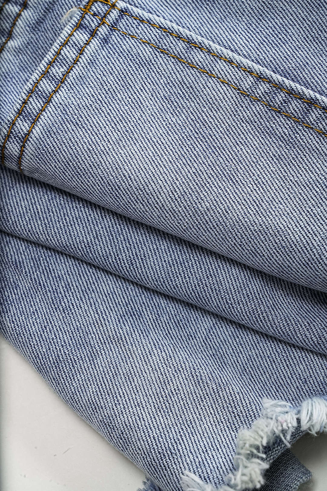 Denim High Waist Beaded Shorts