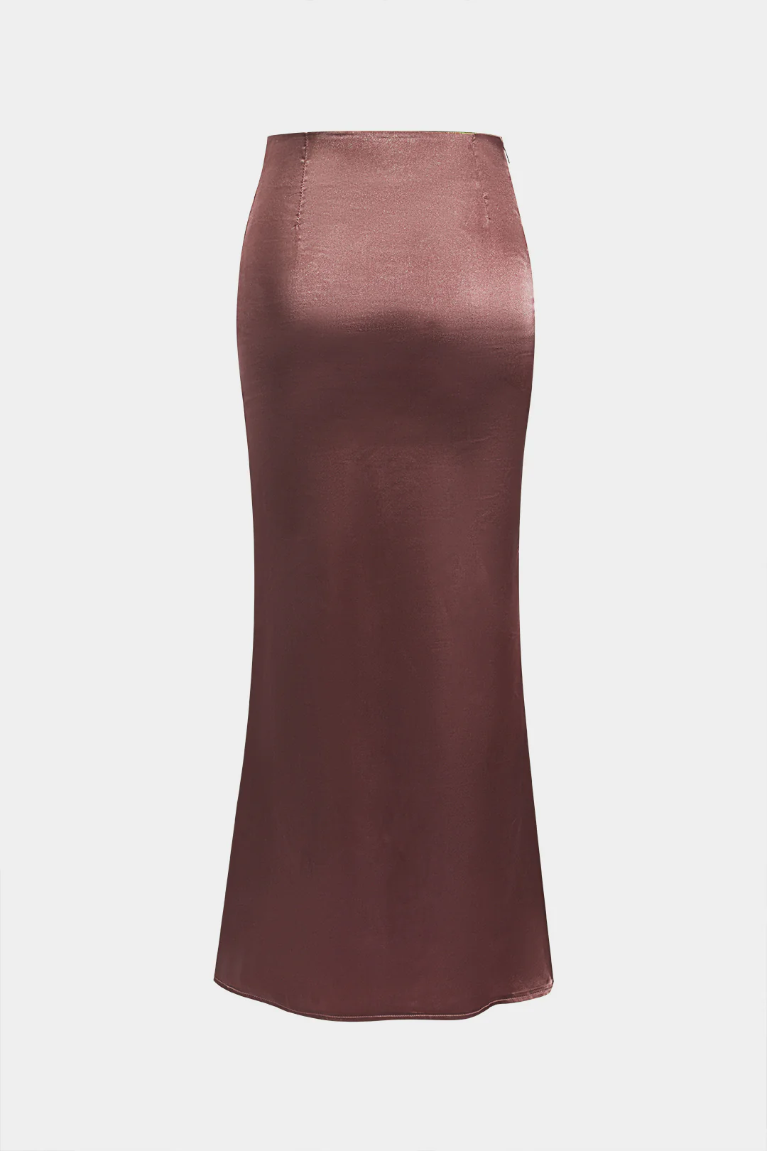 Solid Satin Zippered Skirt