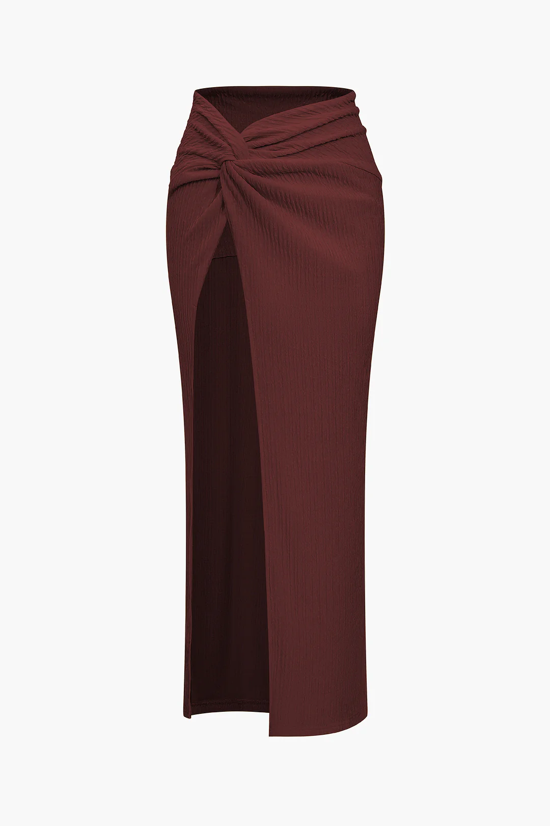 Solid Crop Tank Top And Slit Twist Knot Skirt Set