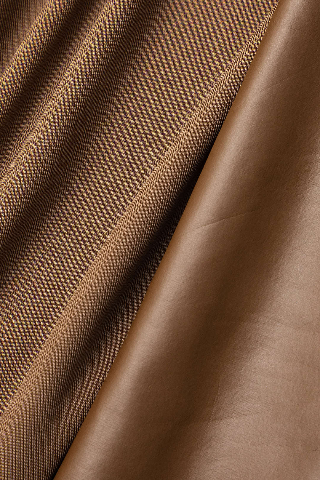 Mock Neck Faux Leather Panel Long Sleeve Bodysuit