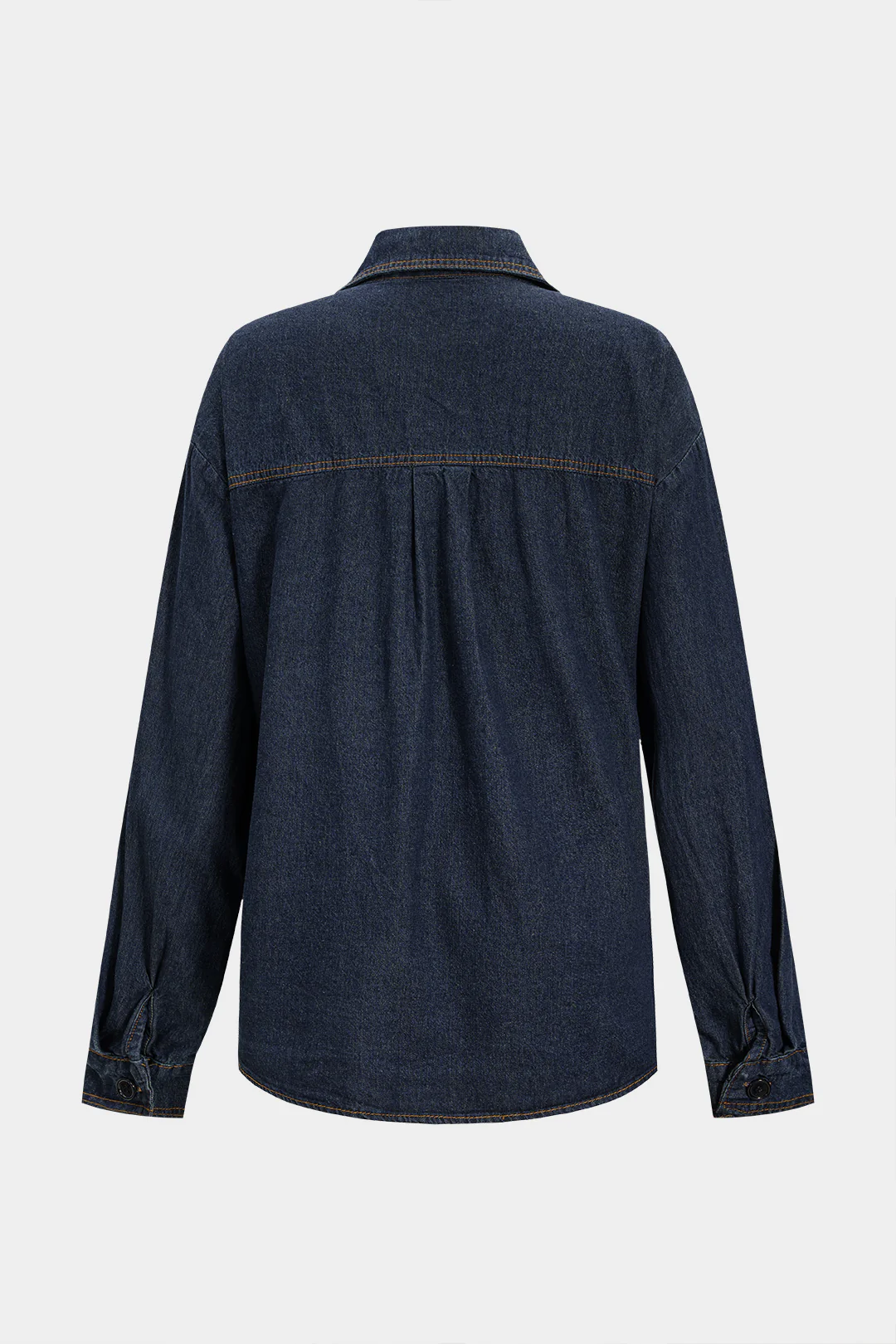 Denim Asymmetrical Metallic Buckle Outerwear