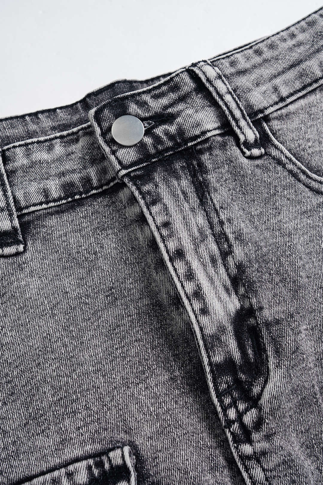 High Waist Pocket Denim Skirt