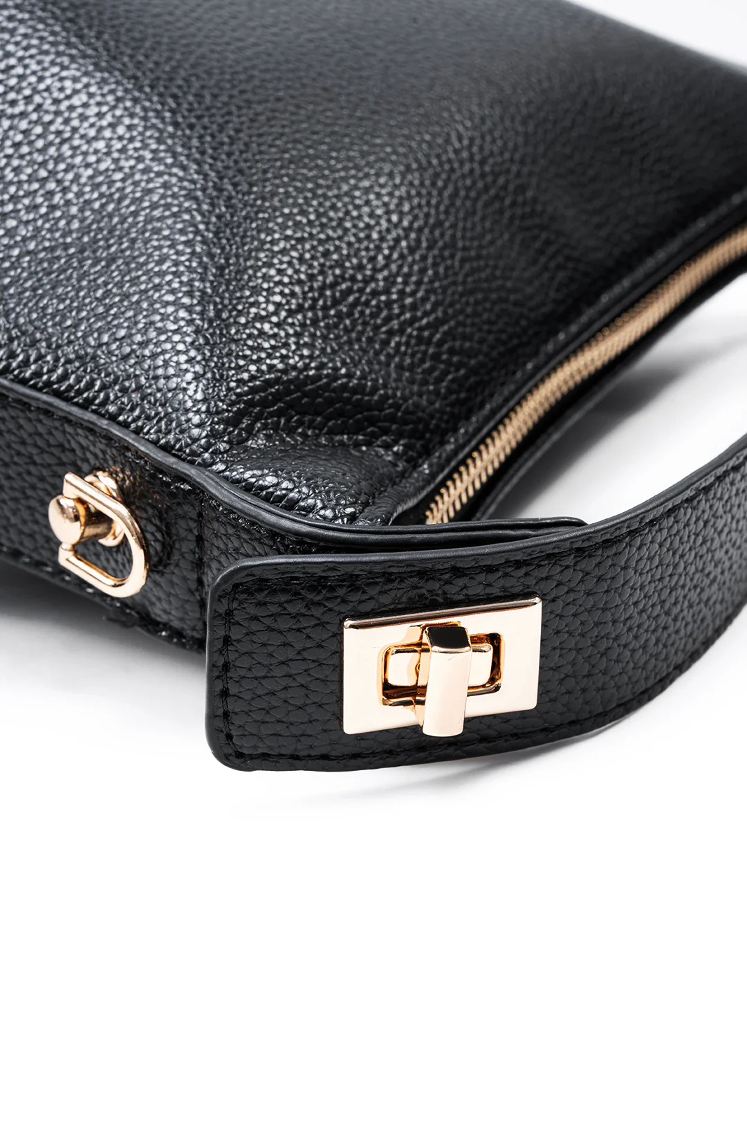 Faux Leather Zippered Handbag