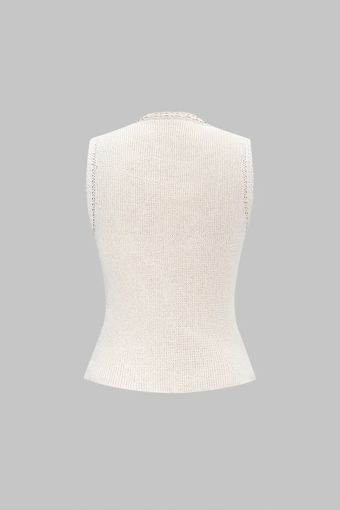 Knit Metallic Buckle Sleeveless Top
