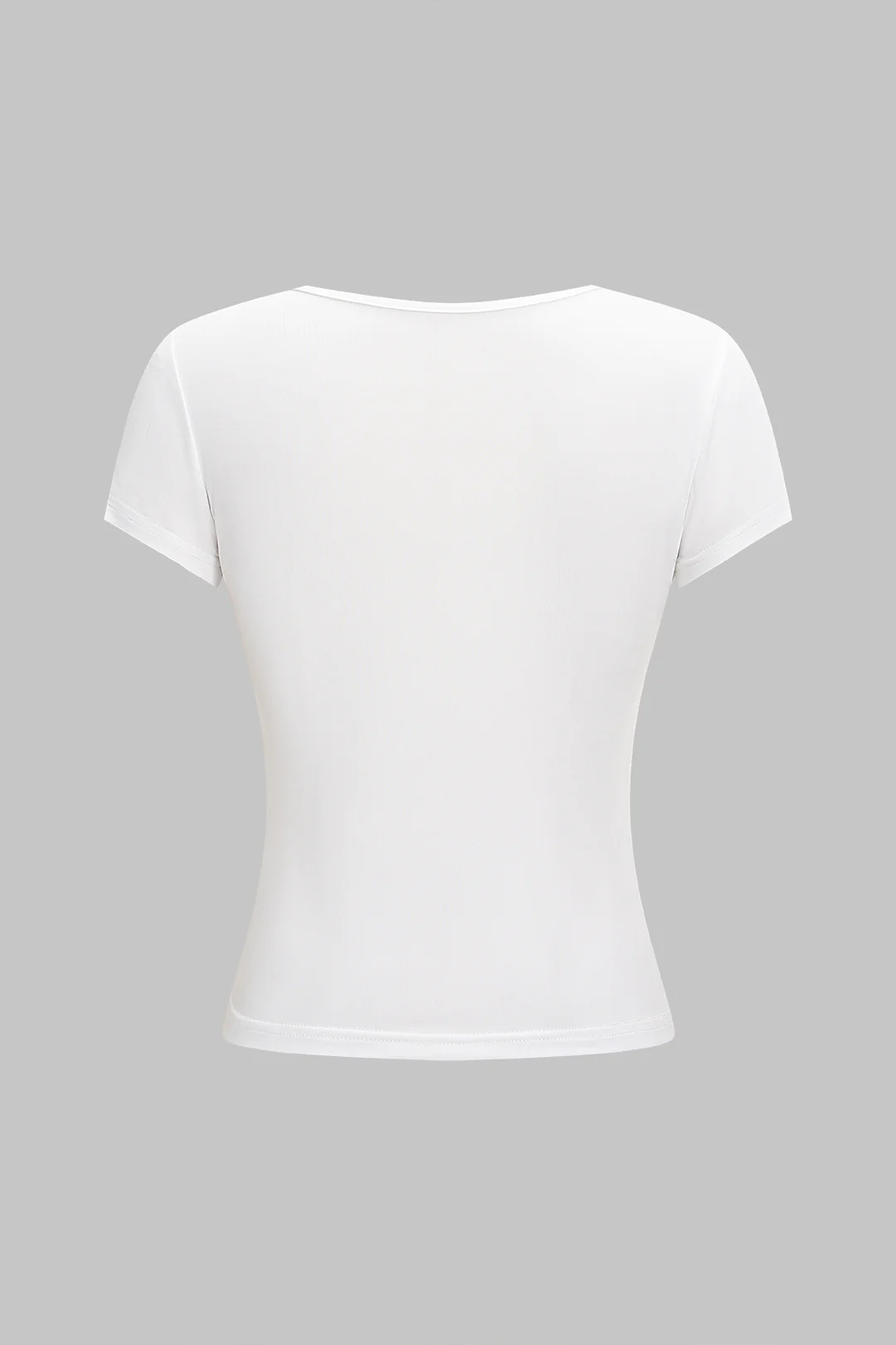 Solid V-Neck Short-Sleeve T-Shirt