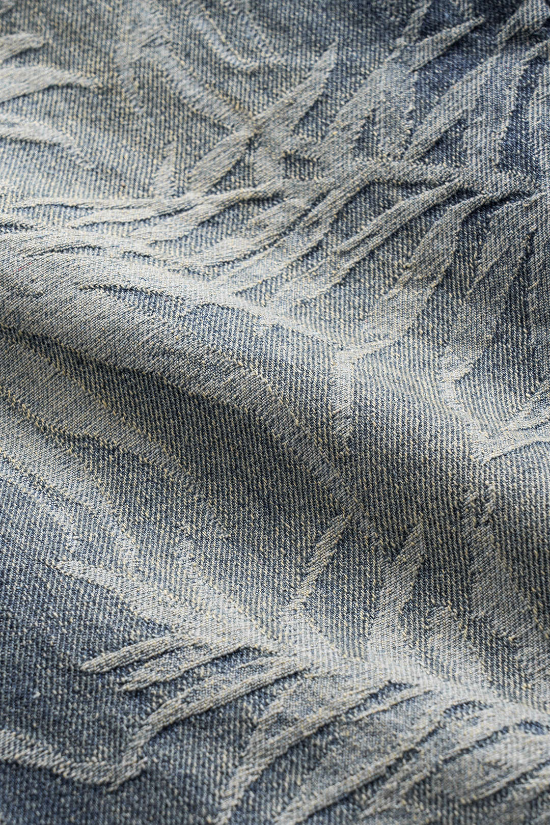 Jacquard Denim Straight Leg Jeans