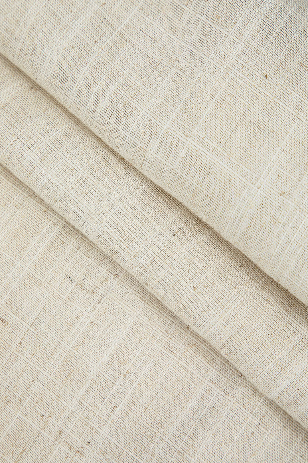 Contrasting Faux Leather and Linen Slit Asymmetrical Skirt