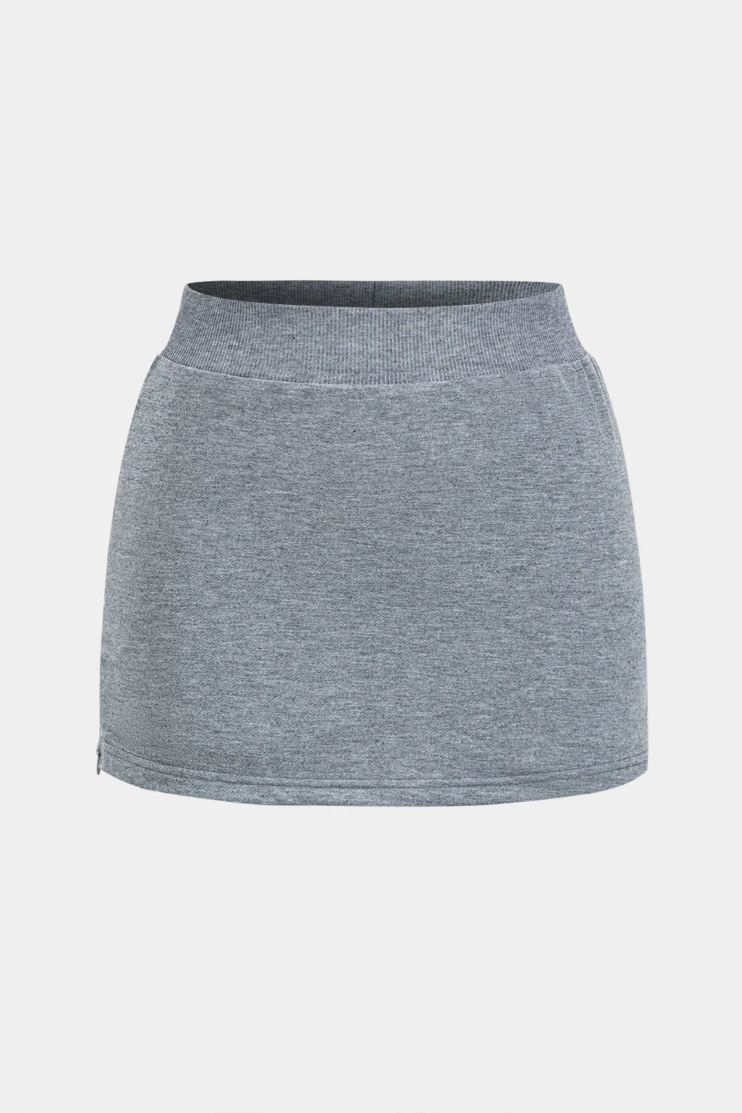 Basic Asymmetry Long Sleeve Top And Skirt Set