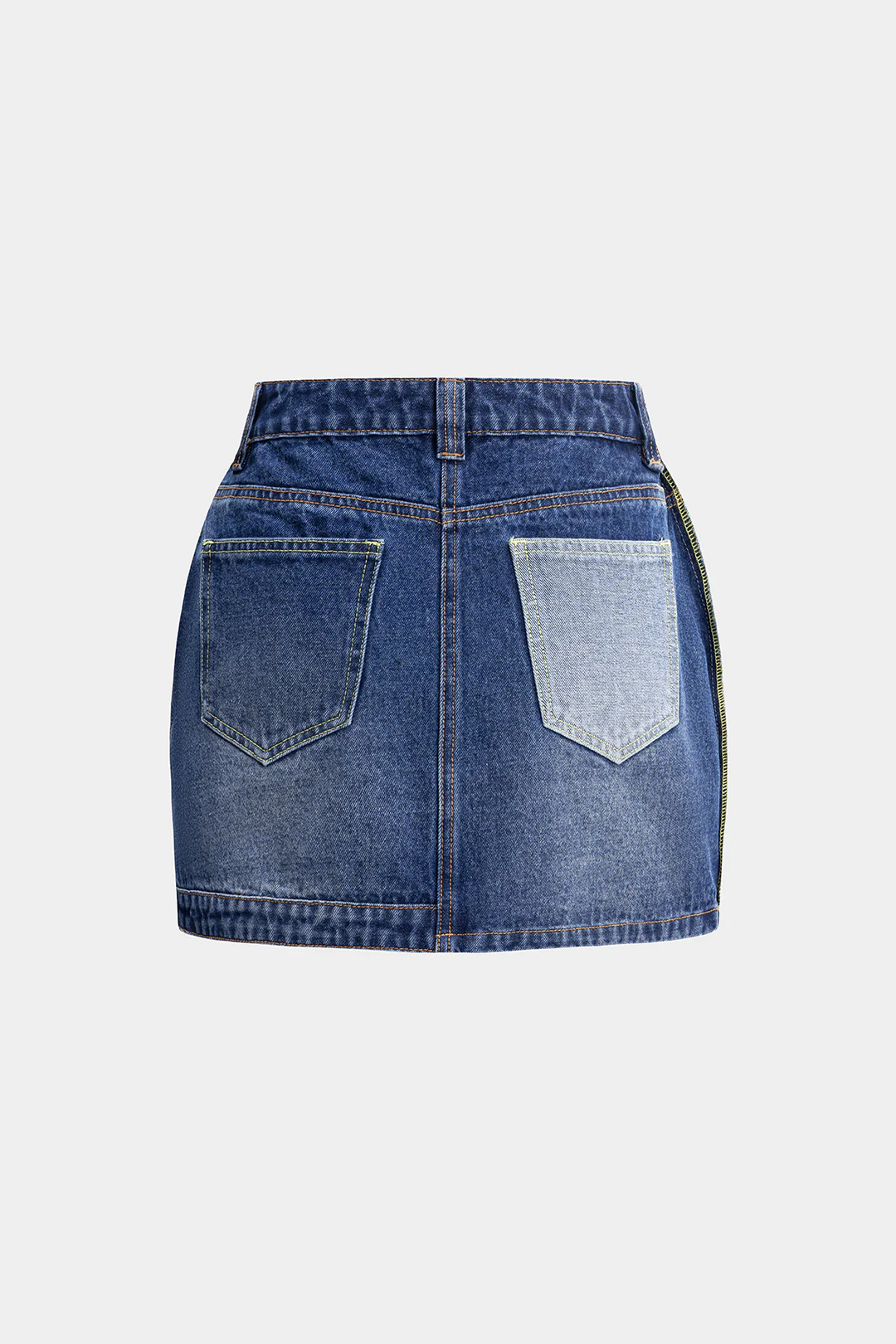 Contrasting Denim Patchwork Skirt