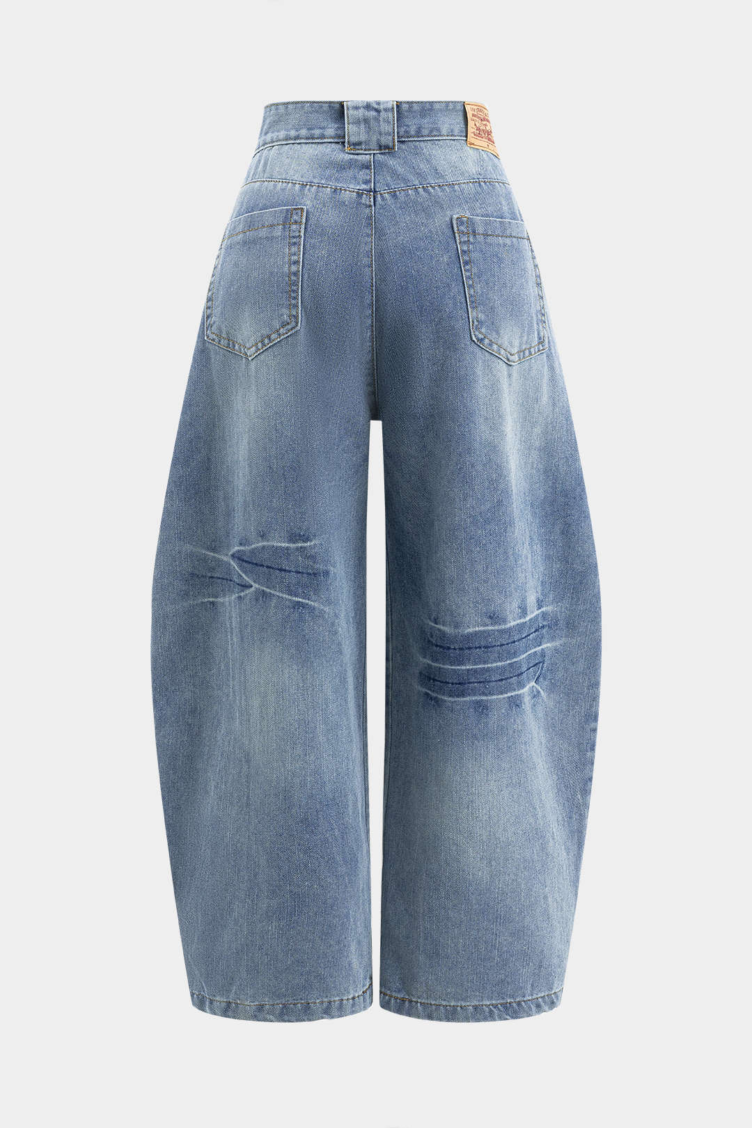 Denim Wide-Leg Barrel Jeans