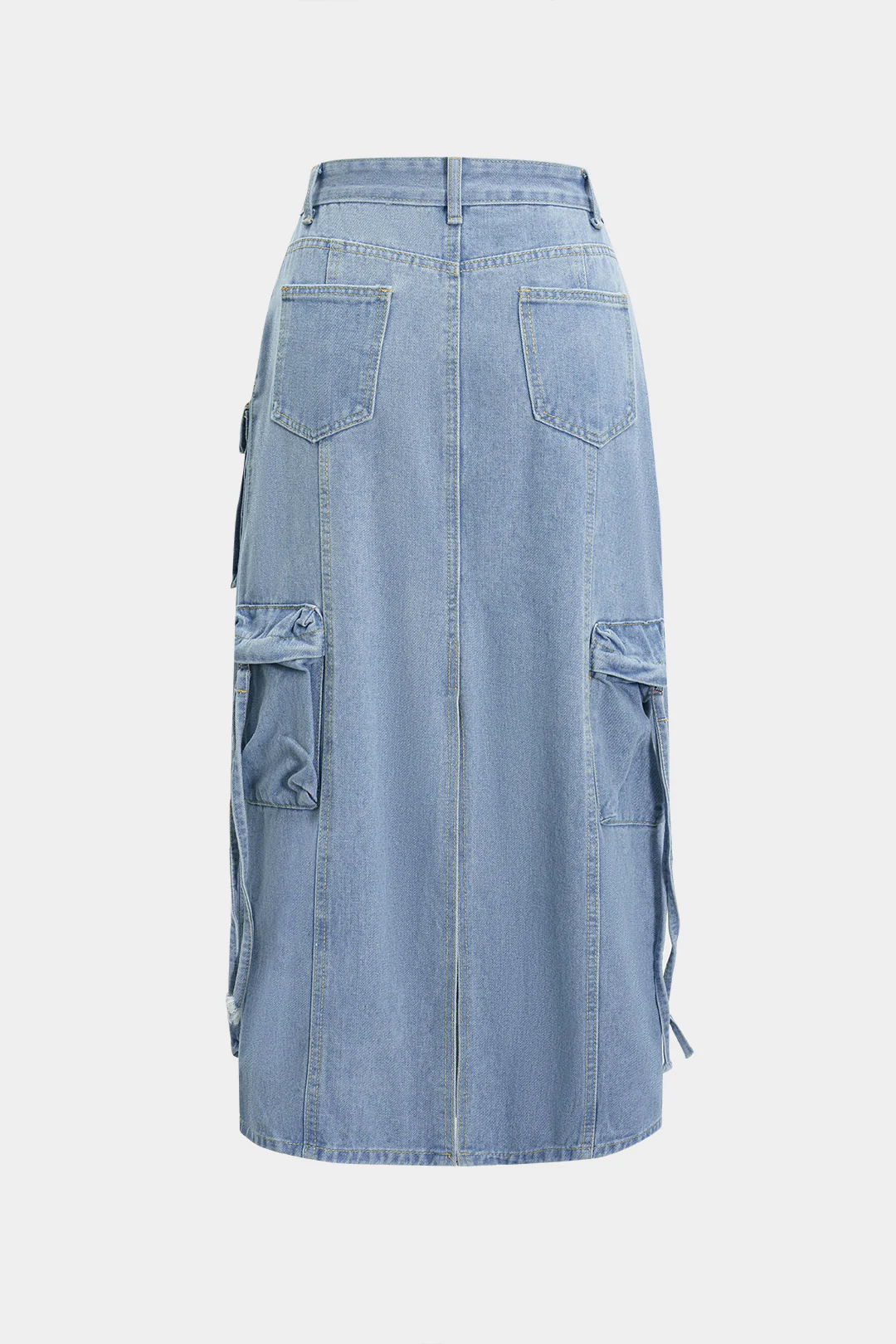 High Waist Pocket Denim Skirt