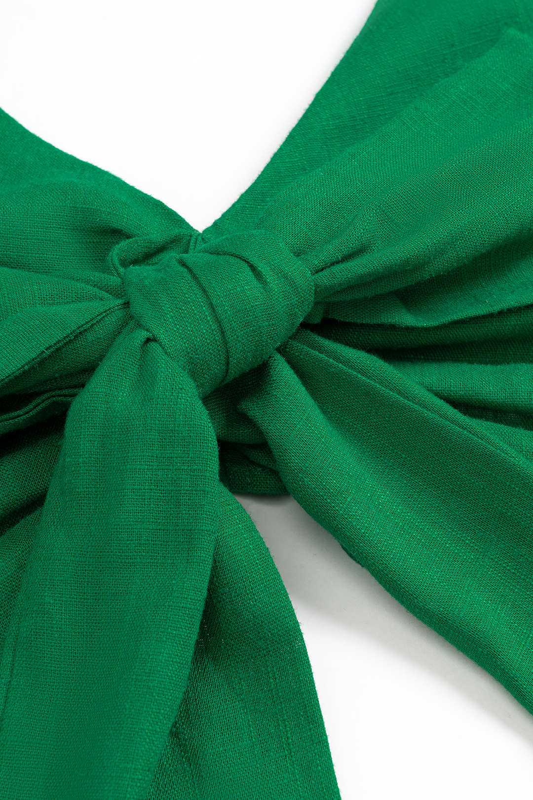 Linen V-Neck Halter Tie-Front Ruched Zipper Backless Camisole Top