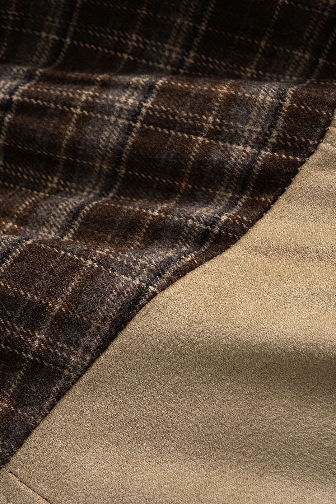 Suede Patchwork High Waist  Belted Skirt