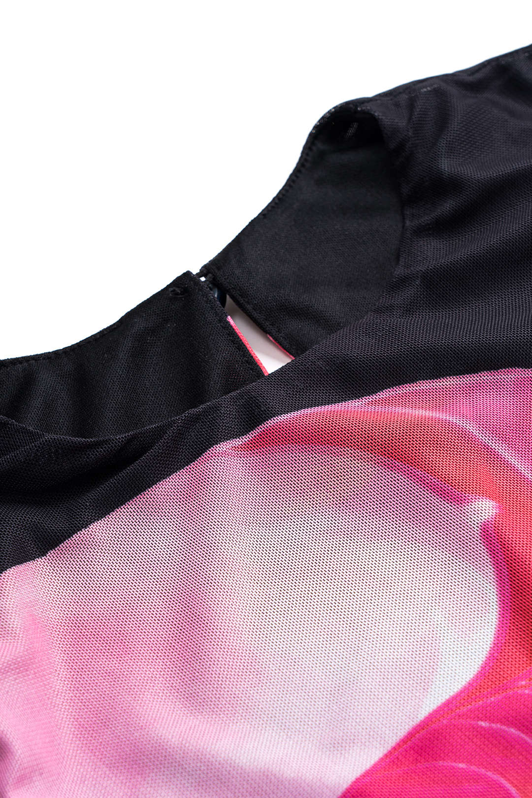 Floral Print Mesh Bead Cut Out Top And Ruched Slit Skirt Set